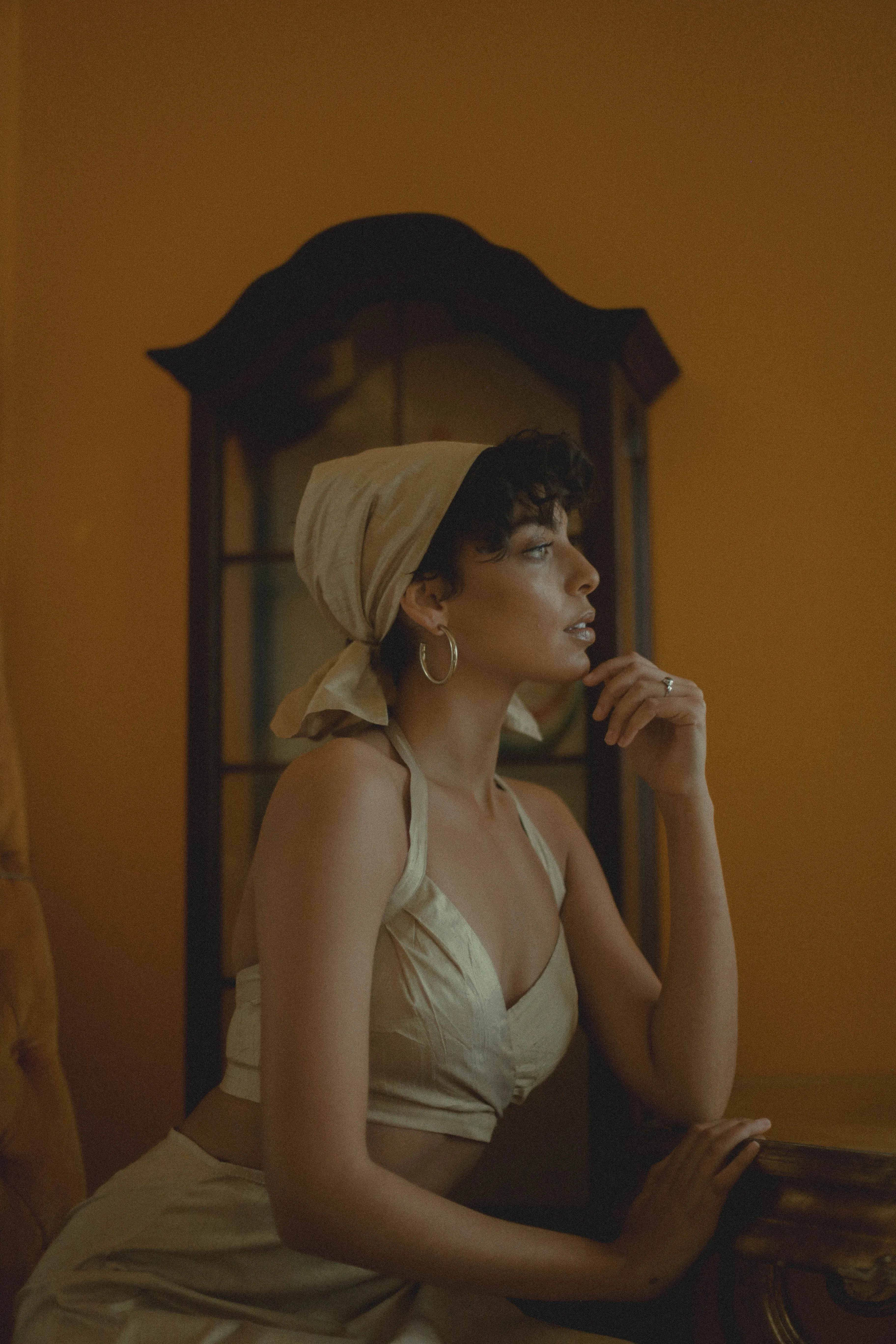 Tan Nude Silk Halter Top sold by House of Aama product image thumbnail 2