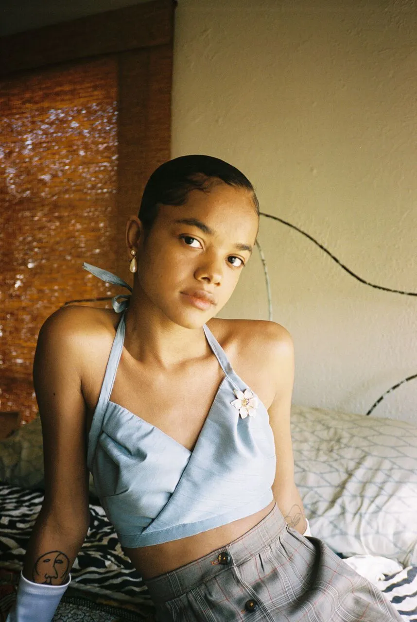 Glamour Girl Silk Halter Top sold by House of Aama