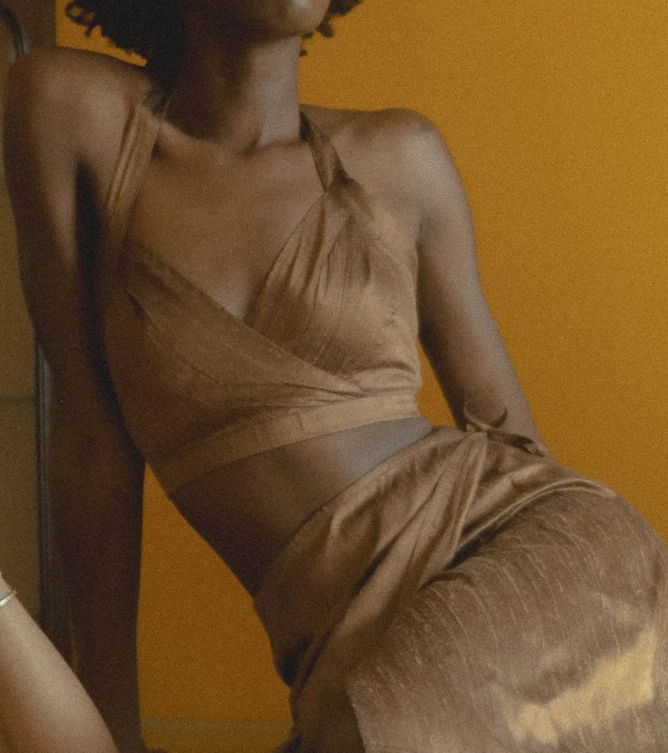 Chocolate Brown Silk Halter Top sold by House of Aama product image thumbnail 5