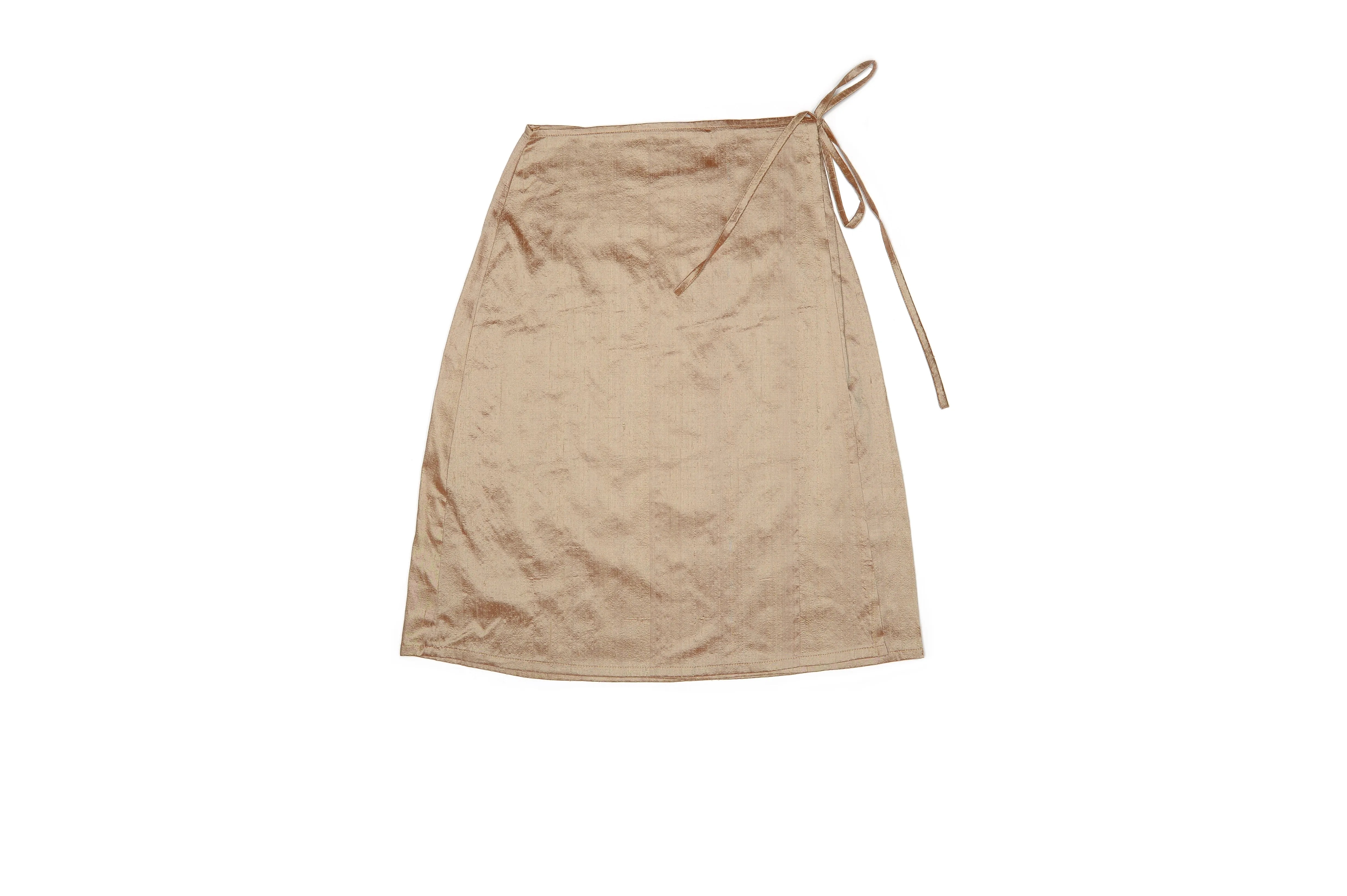 Champagne Nude Silk Wrap Skirt sold by House of Aama product image thumbnail 2