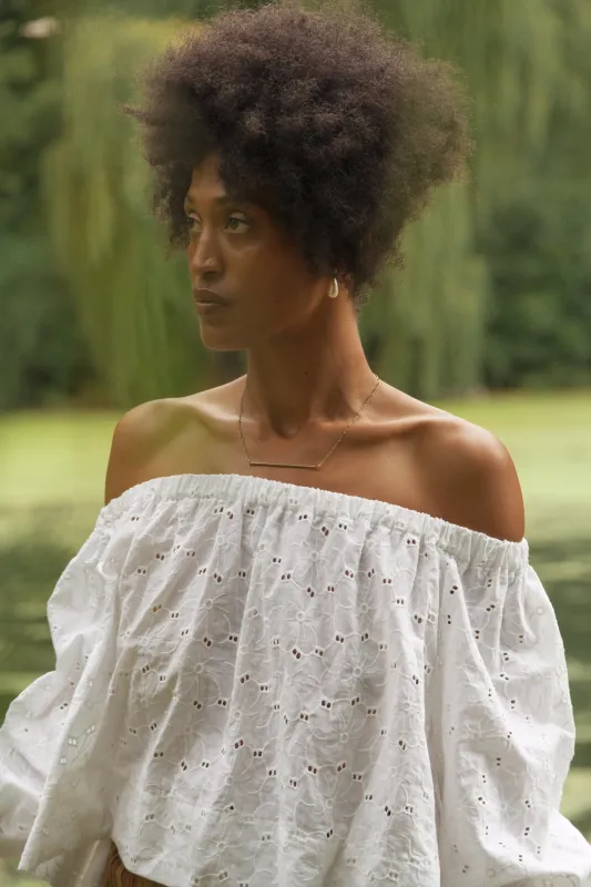 Botanical Boat Neck Top sold by House of Aama