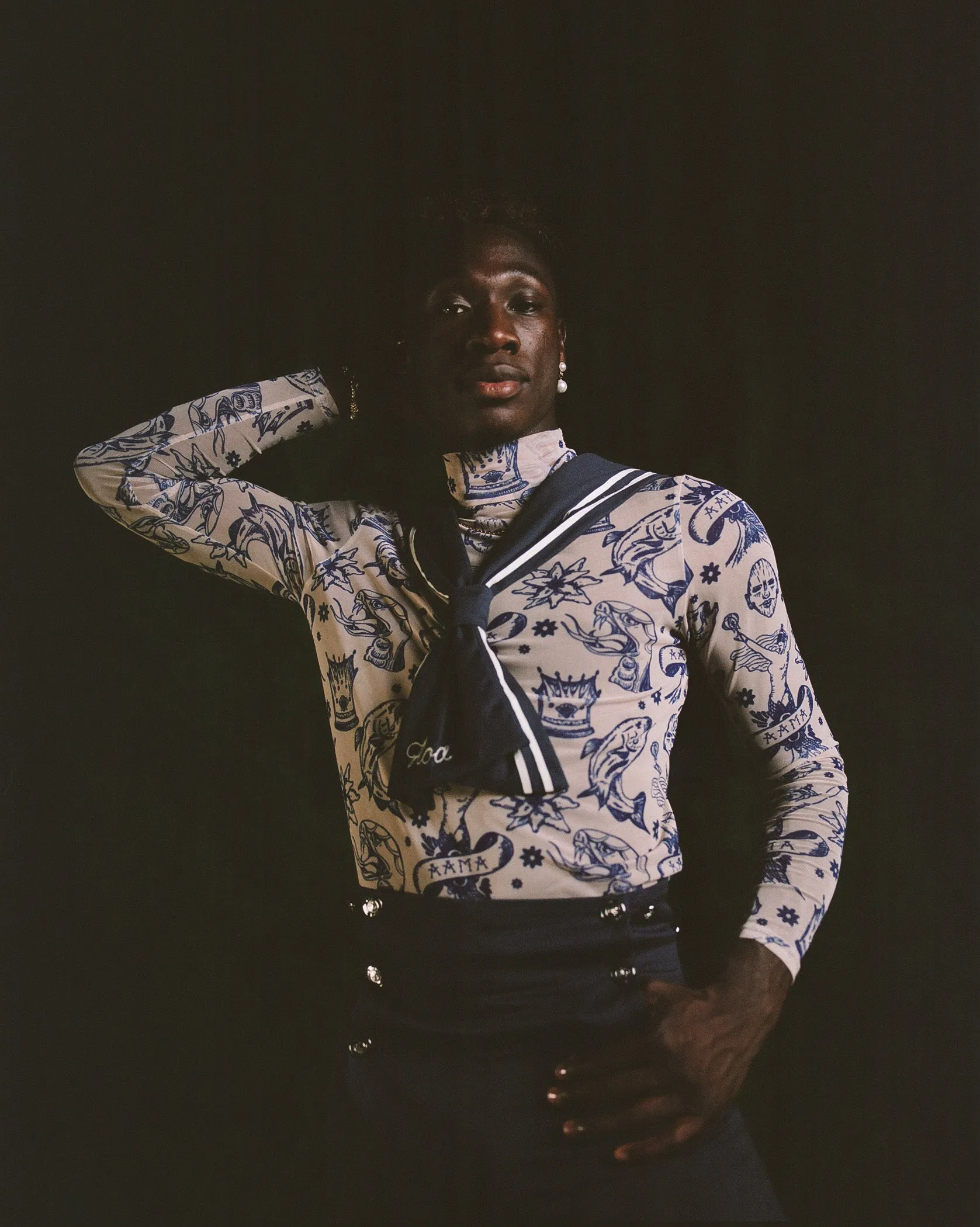 Tattoo Mesh Turtleneck sold by House of Aama product image thumbnail 2