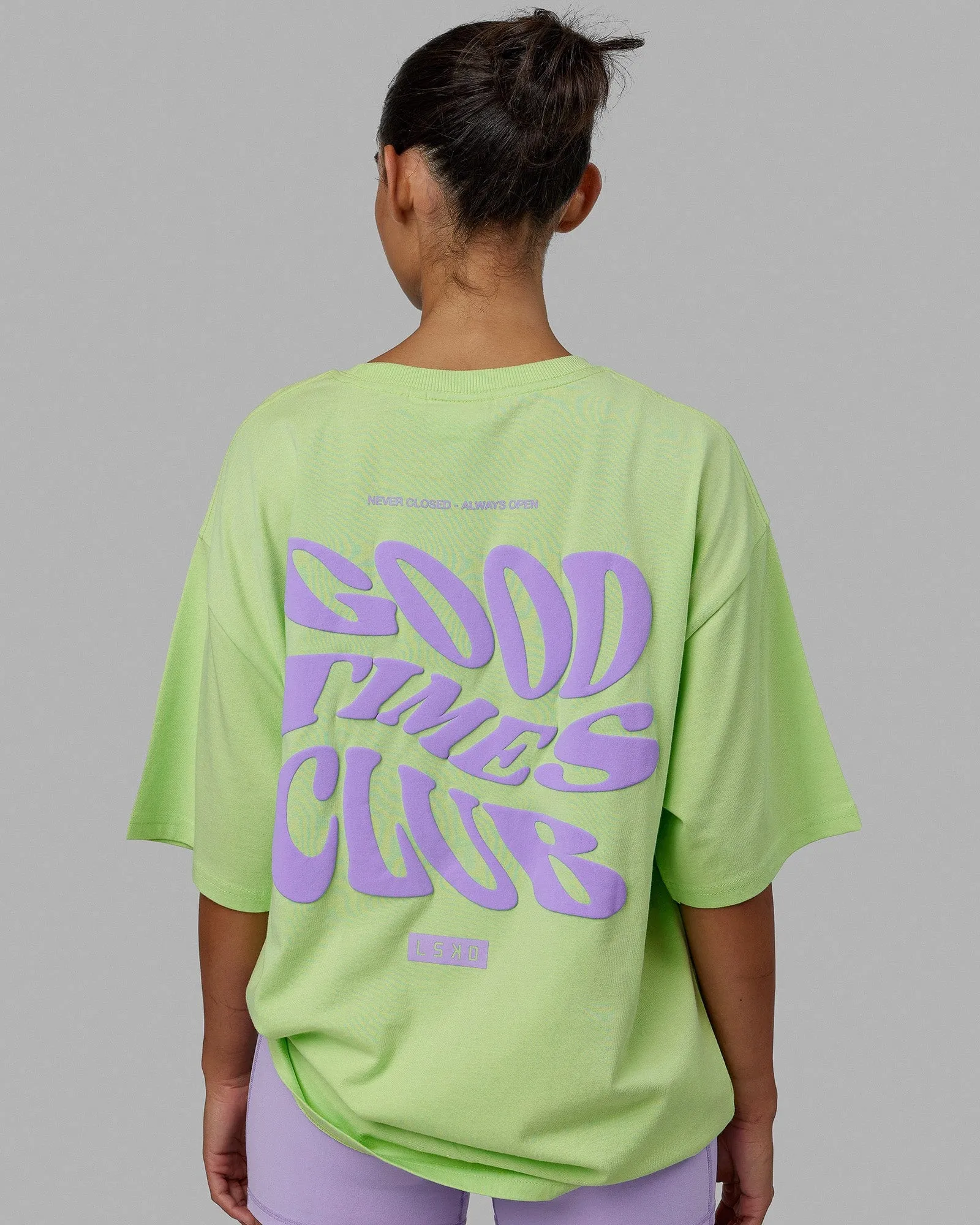 Unisex Good Times Heavyweight Tee Oversize - Paradise Green-Pale Lilac sold by LSKD product image thumbnail 4