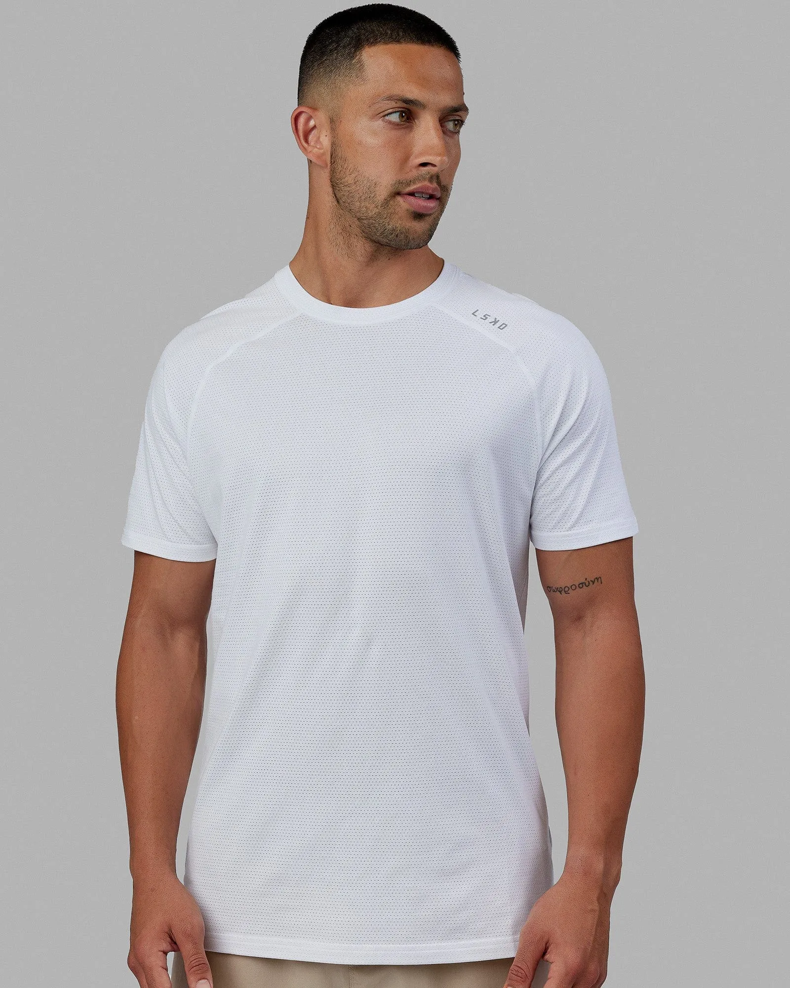 Perform VapourFLX Tee - White Marl sold by LSKD