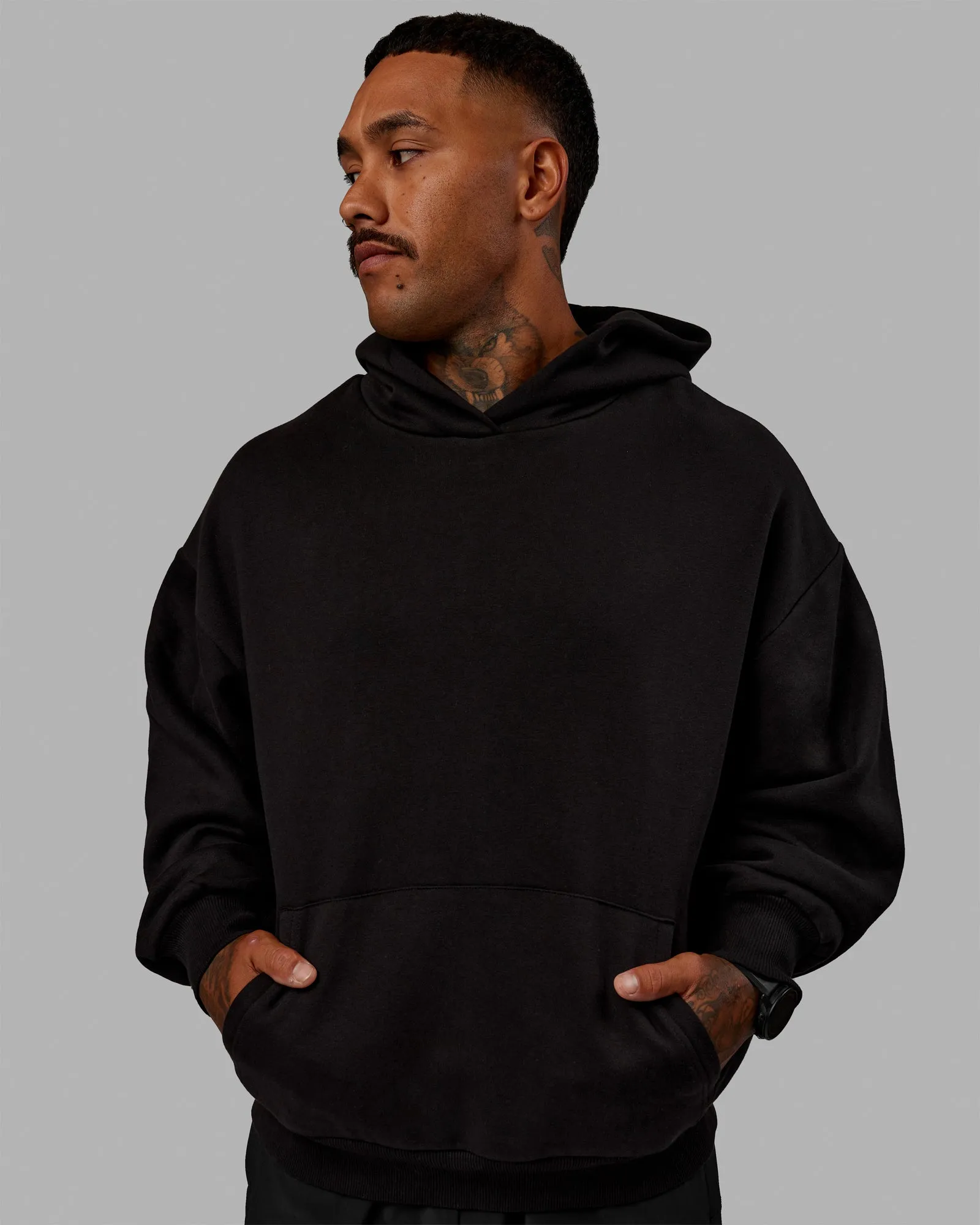 Unisex Lifting Club Hoodie Oversize - Black-Red sold by LSKD product image thumbnail 3
