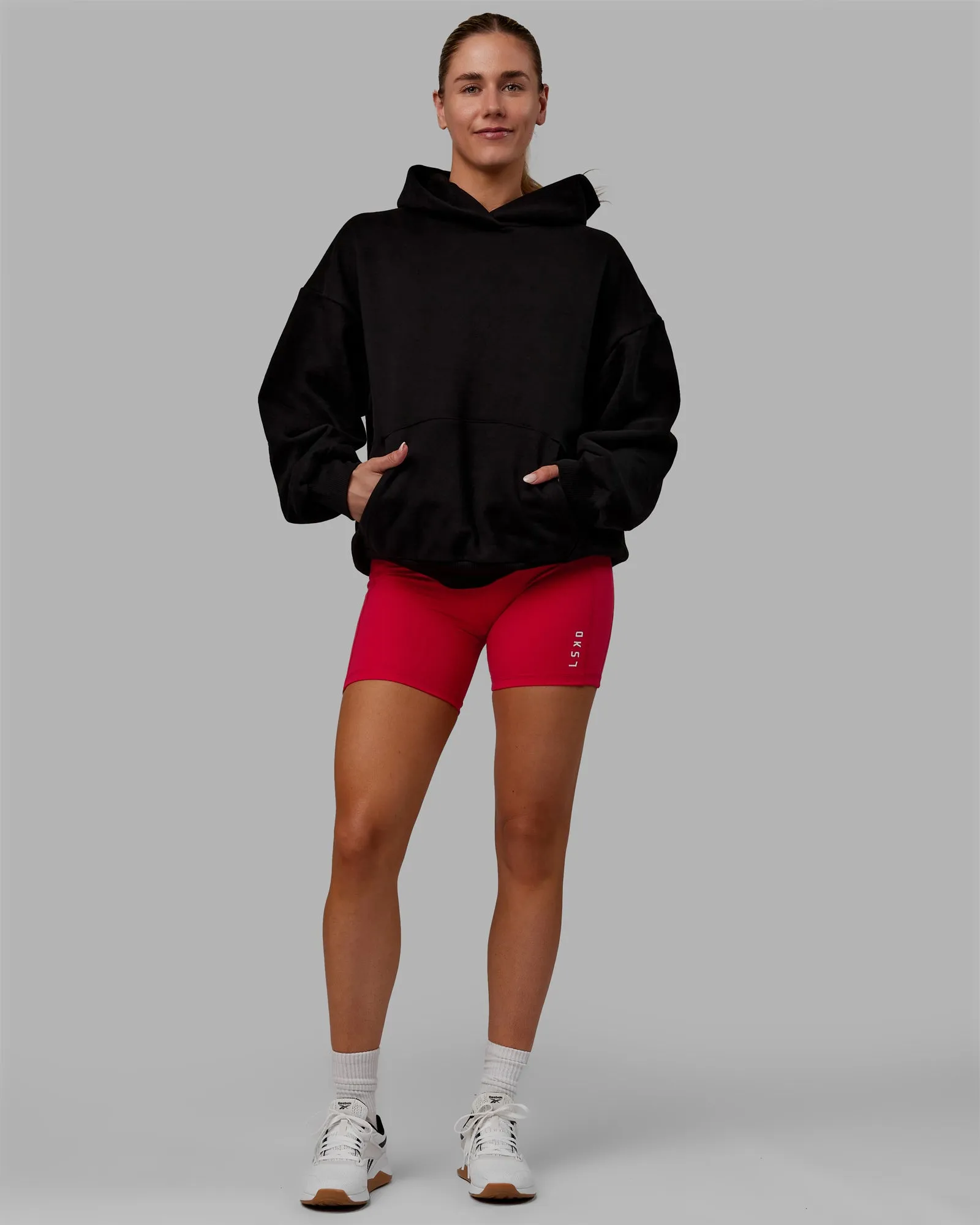 Unisex Lifting Club Hoodie Oversize - Black-Red sold by LSKD product image thumbnail 4