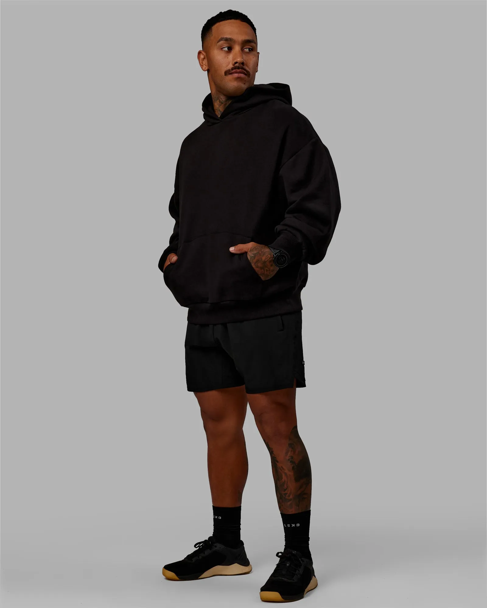 Unisex Lifting Club Hoodie Oversize - Black-Red sold by LSKD product image thumbnail 5