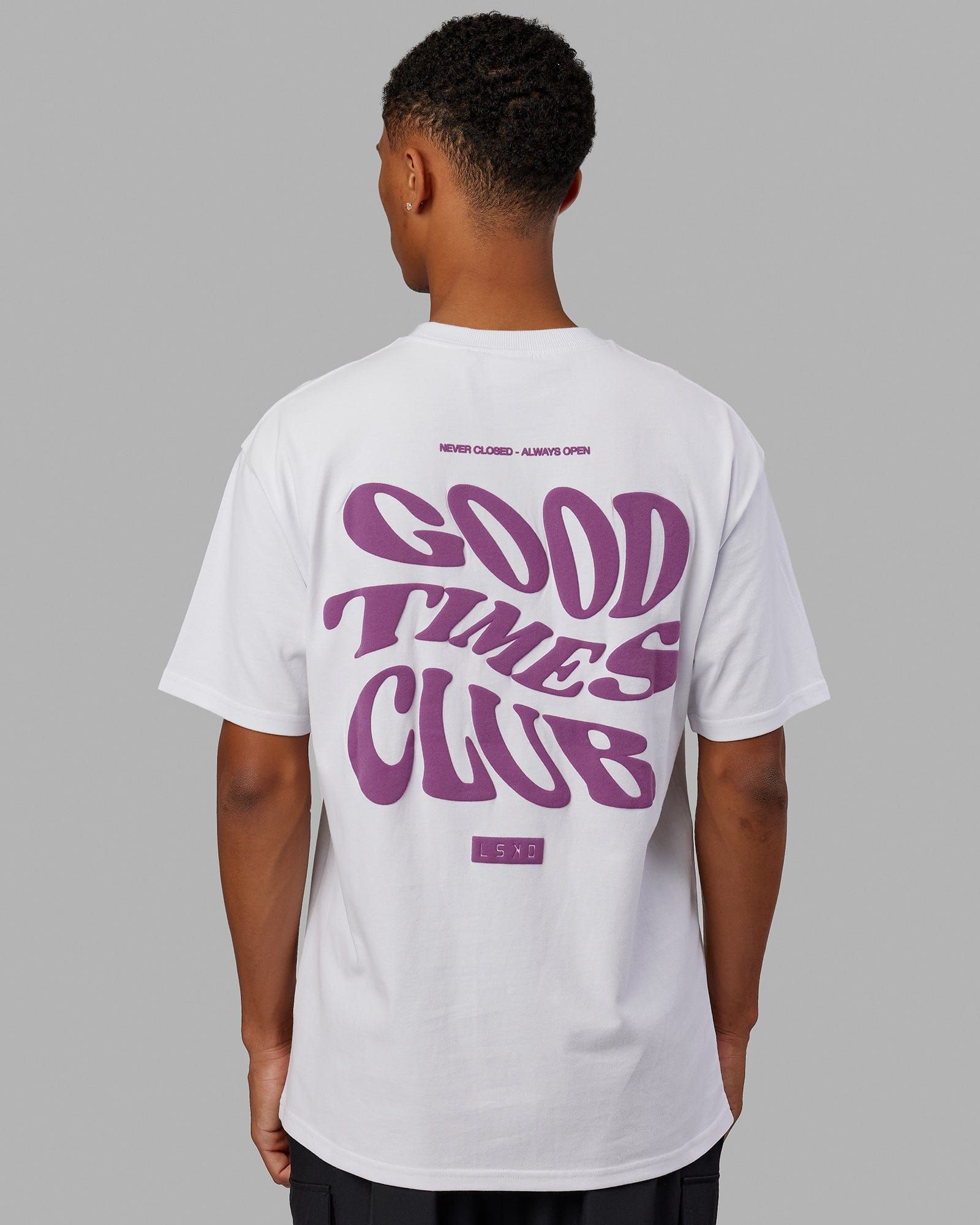 Unisex Good Times Heavyweight Tee Oversize - White-Orchid sold by LSKD product image thumbnail 4