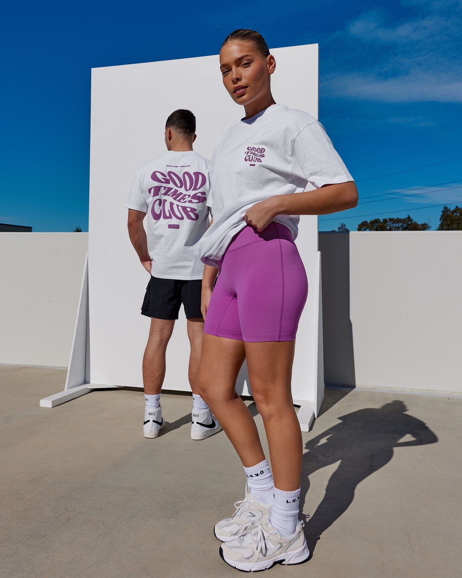 Unisex Good Times Heavyweight Tee Oversize - White-Orchid sold by LSKD product image thumbnail 2