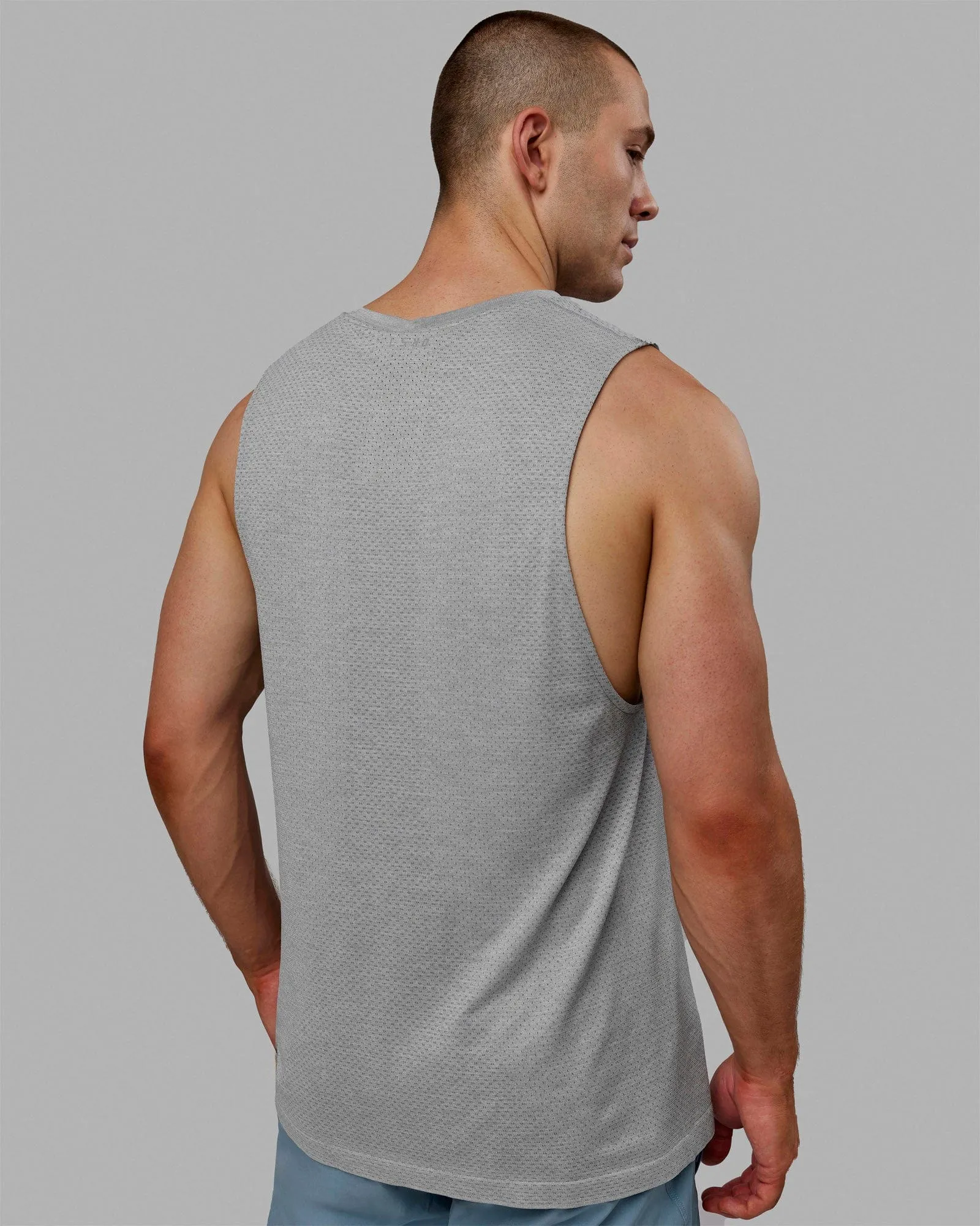 AeroFLX+ Seamless Muscle Tank - Lt Grey Marl sold by LSKD product image thumbnail 4