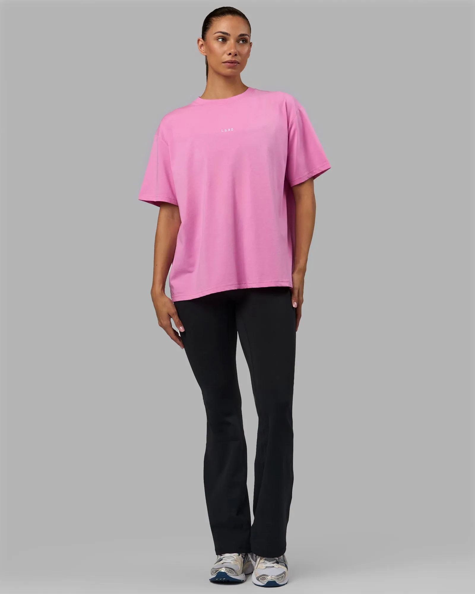 Go-To FLXCotton Oversized Tee - Spark Pink-White sold by LSKD product image thumbnail 2