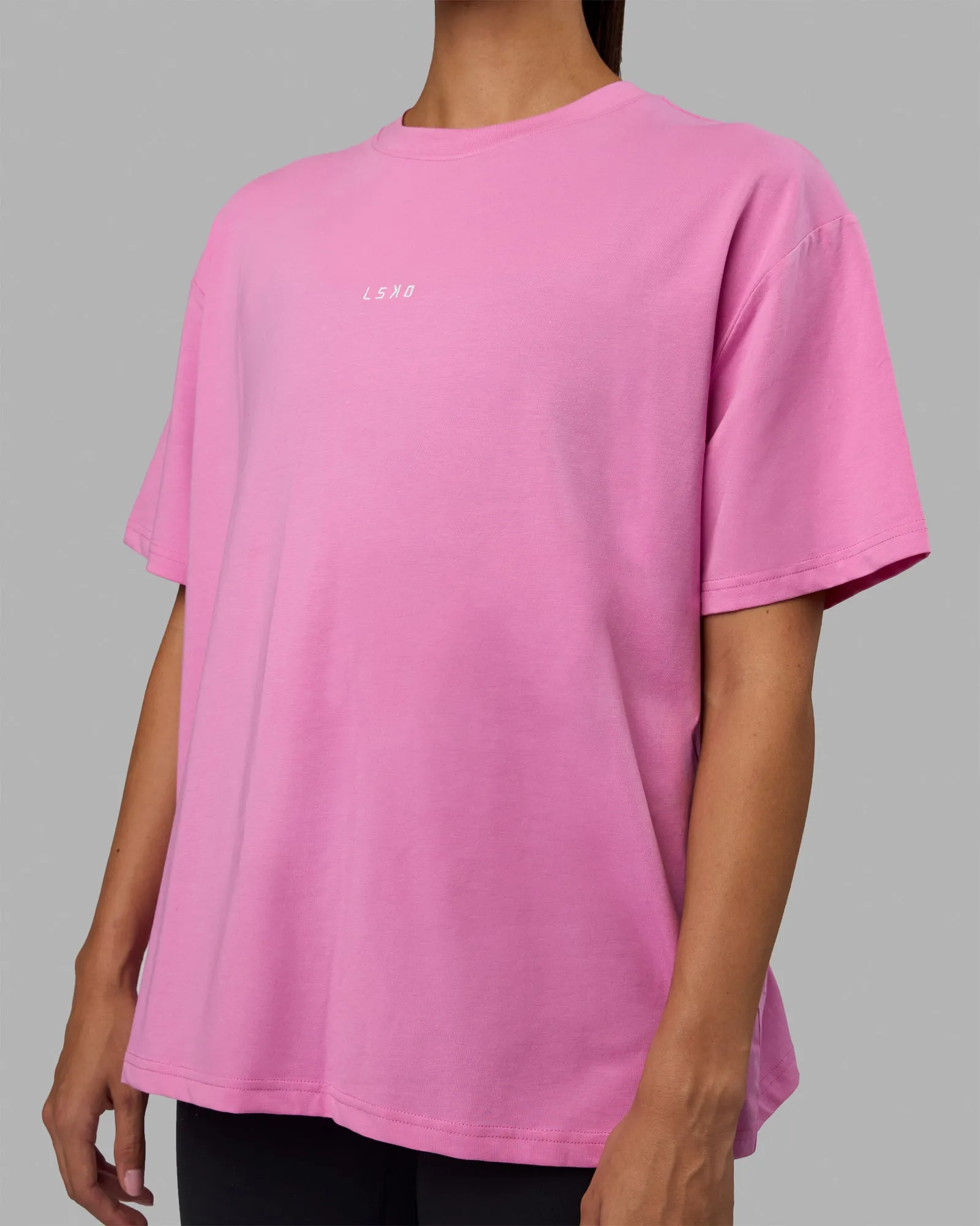 Go-To FLXCotton Oversized Tee - Spark Pink-White sold by LSKD product image thumbnail 5