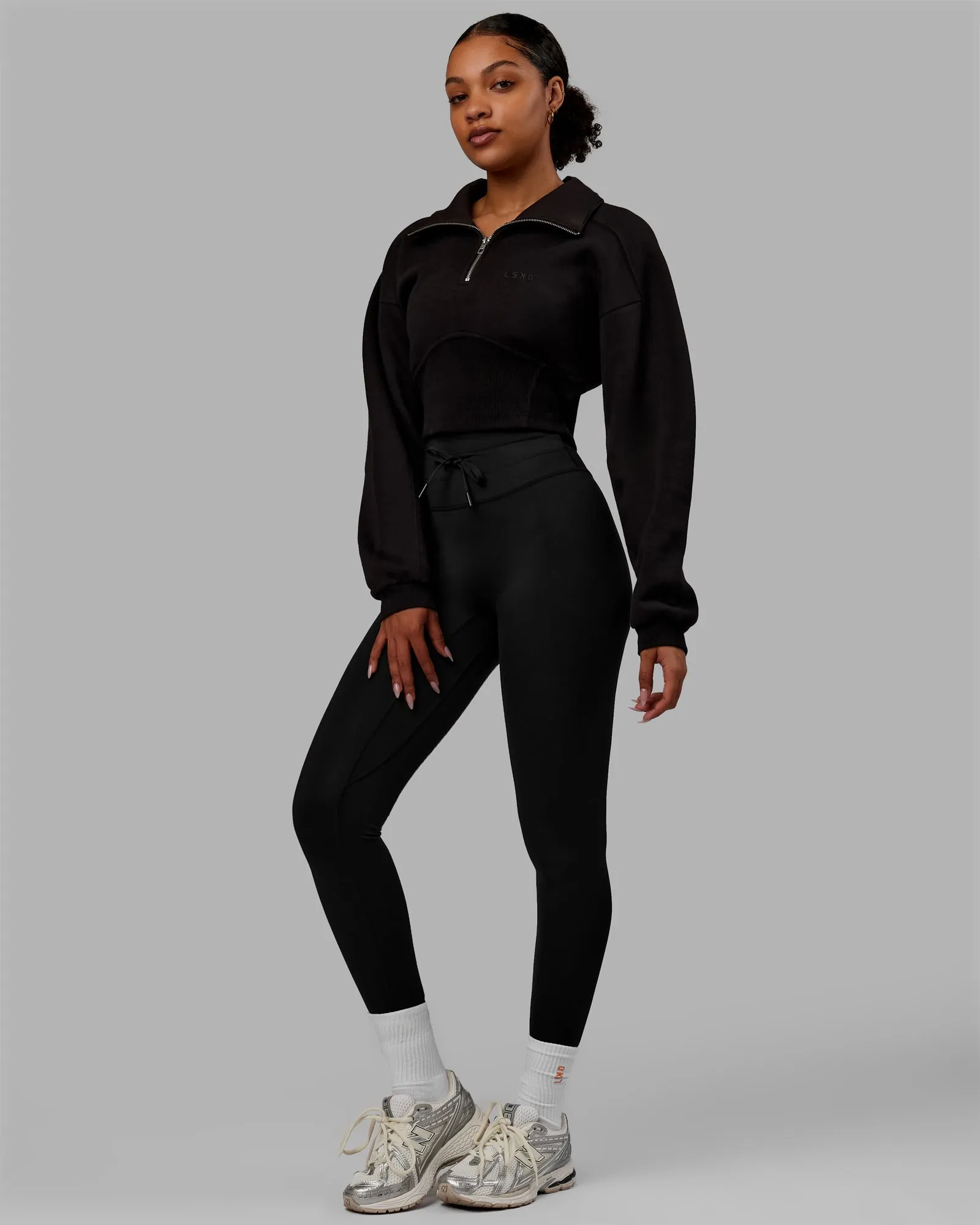 Thrive Corset 1/4 Zip Sweater - Black sold by LSKD product image thumbnail 2