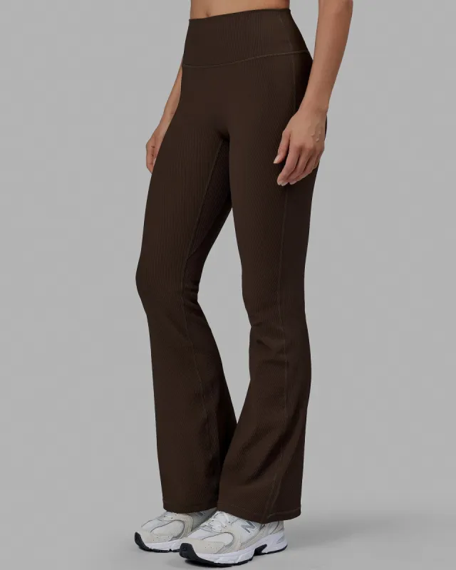 Everyday Ribbed Flare Tights - Dark Chocolate made by LSKD