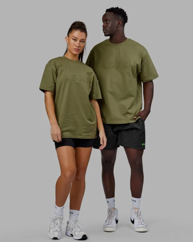 Unisex Stamped Heavyweight Tee Oversize - Moss Stone sold by LSKD