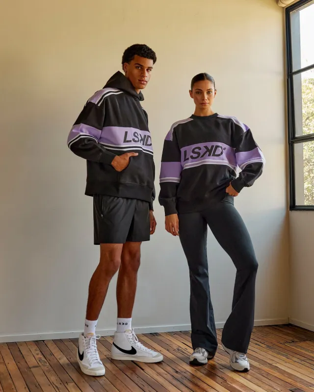 Unisex A-Team Hoodie Oversize - Black-Peak Purple sold by LSKD