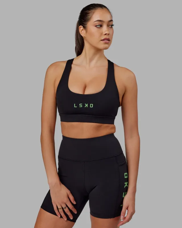 Rep Sports Bra Small Logo - Black-Apple Mint sold by LSKD