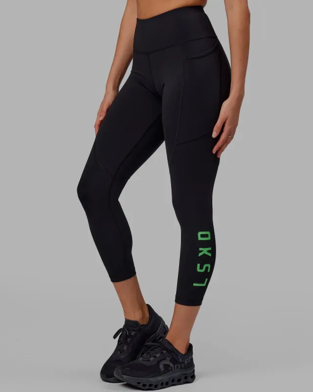 Rep 7/8 Length Tights - Black-Apple Mint sold by LSKD