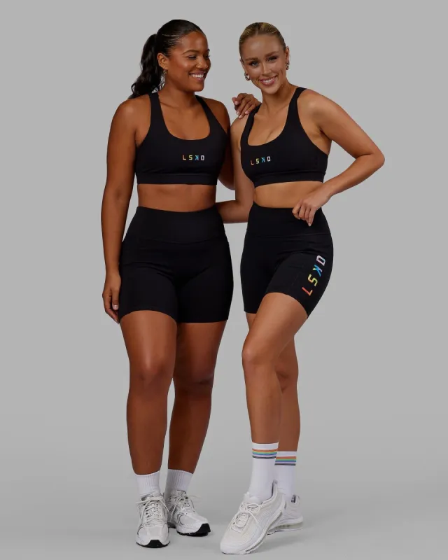 Rep Mid Short Tights - Pride-Black sold by LSKD