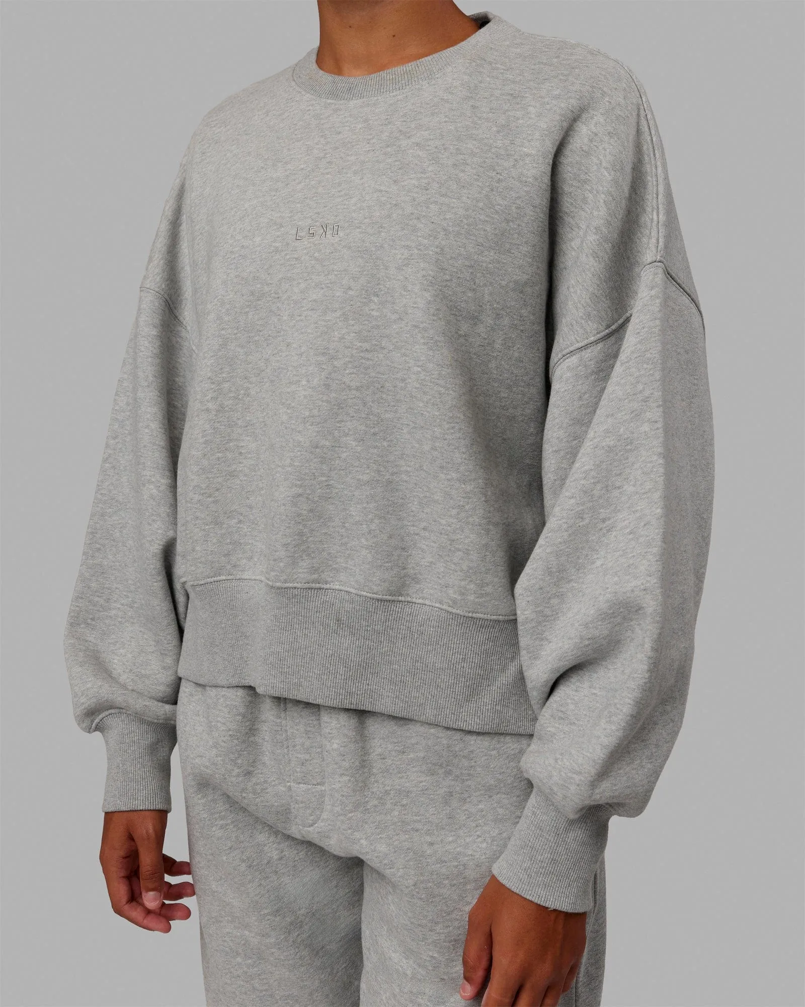 MVP Oversized Sweater - Light Grey Marl-Grey sold by LSKD product image thumbnail 5