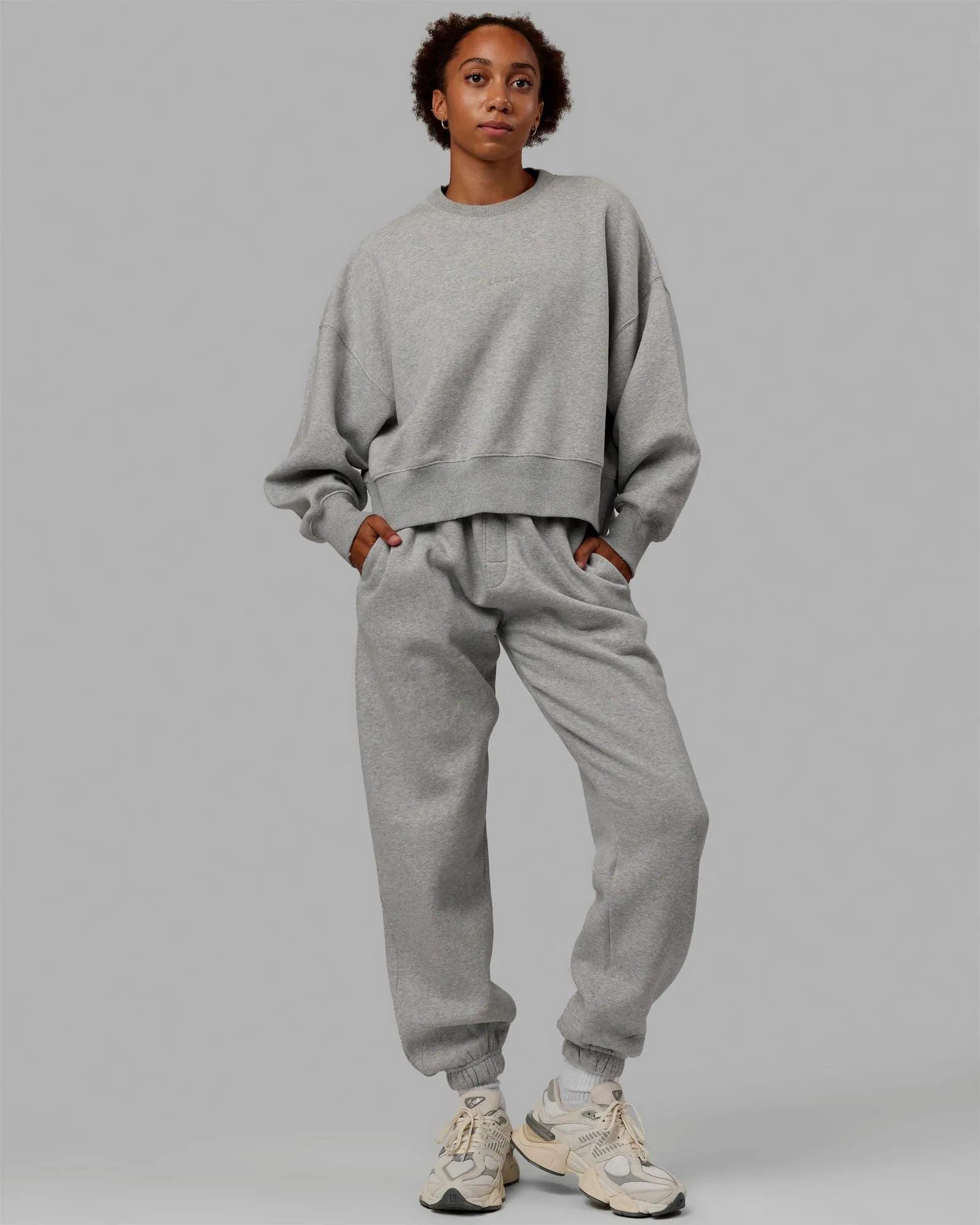 MVP Oversized Sweater - Light Grey Marl-Grey sold by LSKD