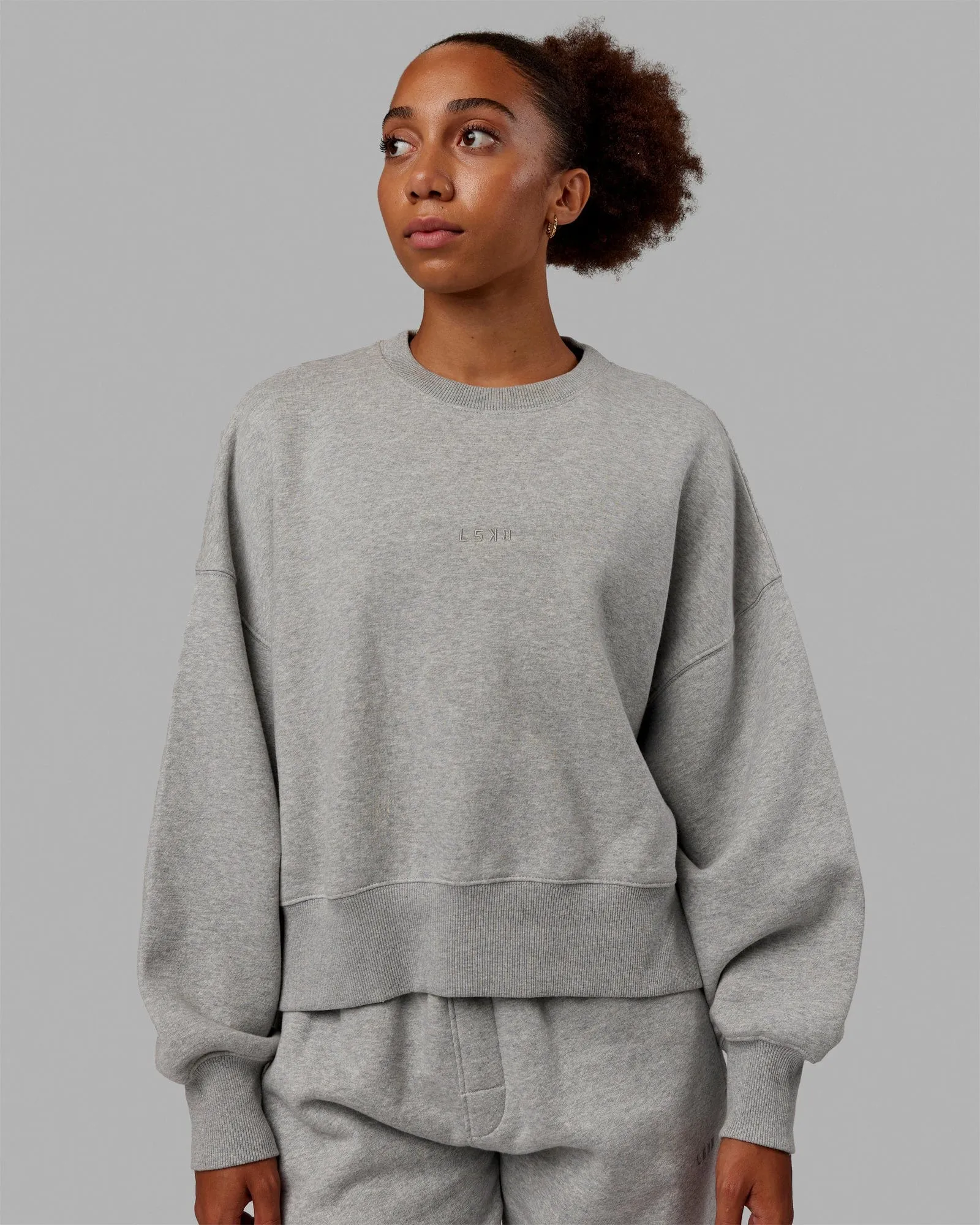 MVP Oversized Sweater - Light Grey Marl-Grey sold by LSKD product image thumbnail 2