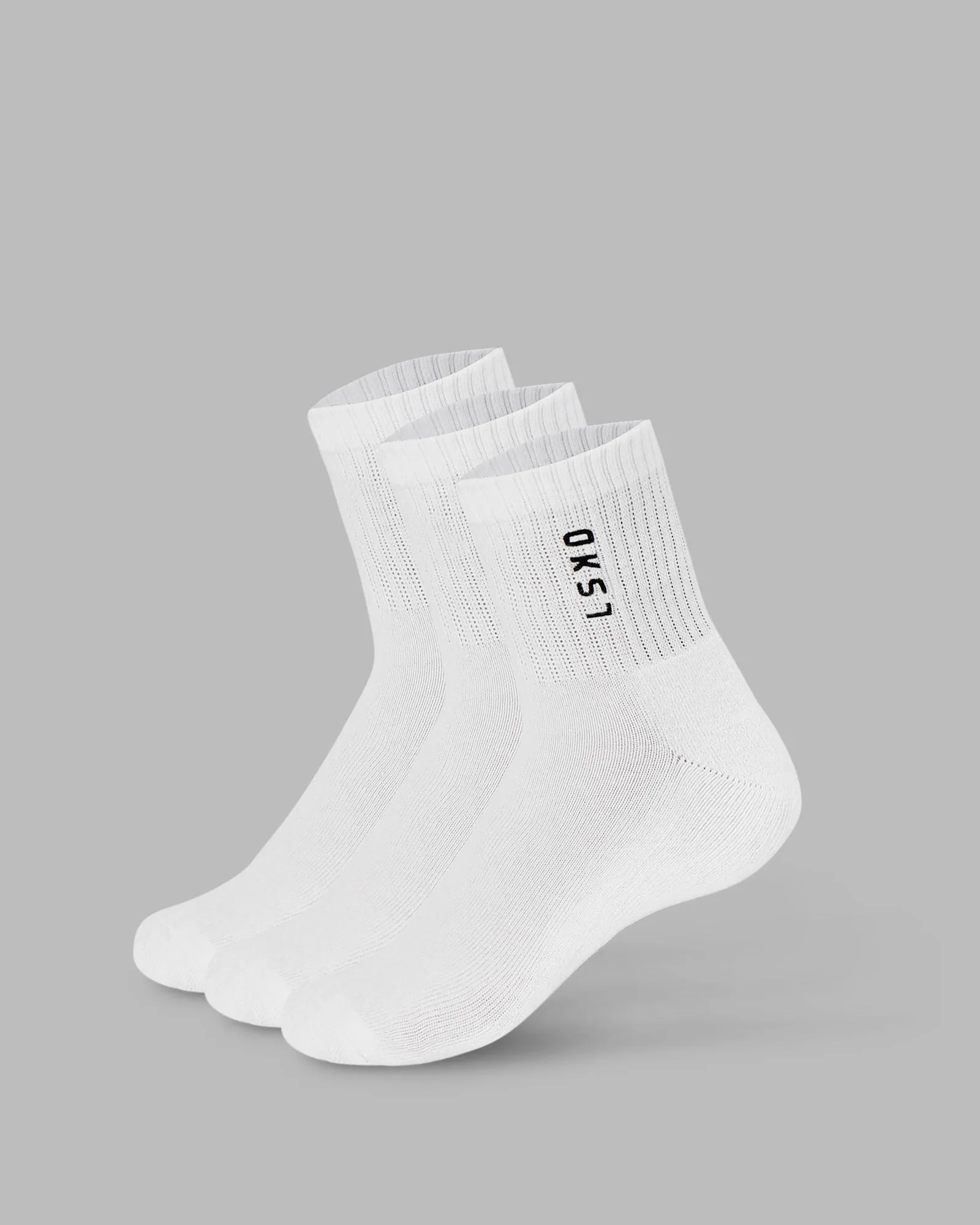 Signal Quarter Socks 3 Pack - White-Black sold by LSKD