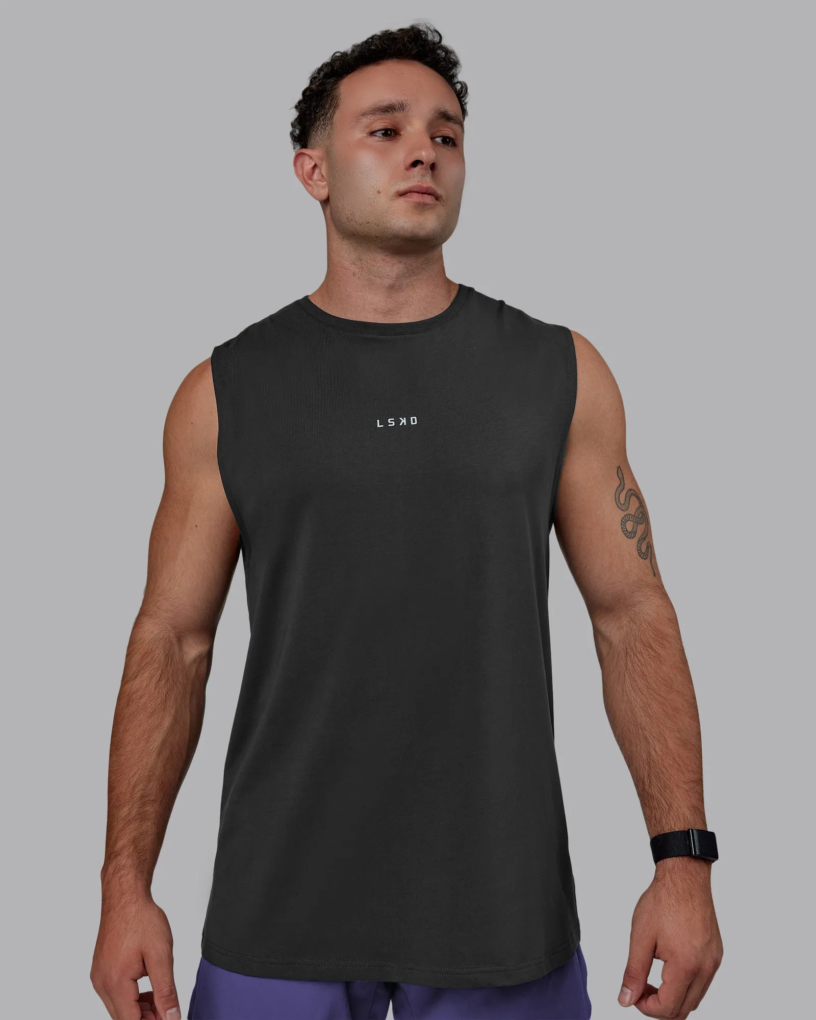 Base FLXCotton Tank - Pirate Black sold by LSKD product image thumbnail 2
