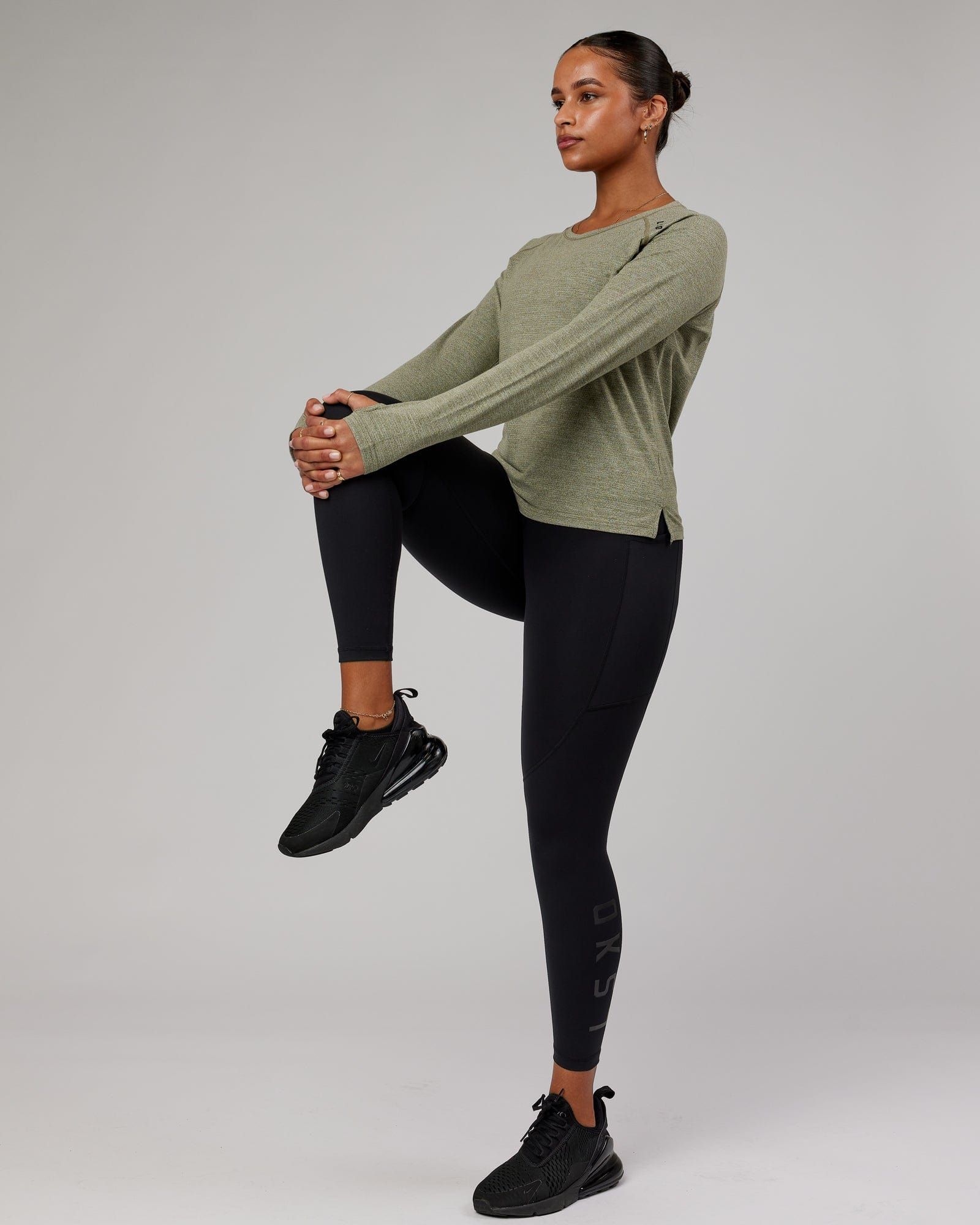 Perform VapourFLX LS Tee - Olive Marl sold by LSKD product image thumbnail 2