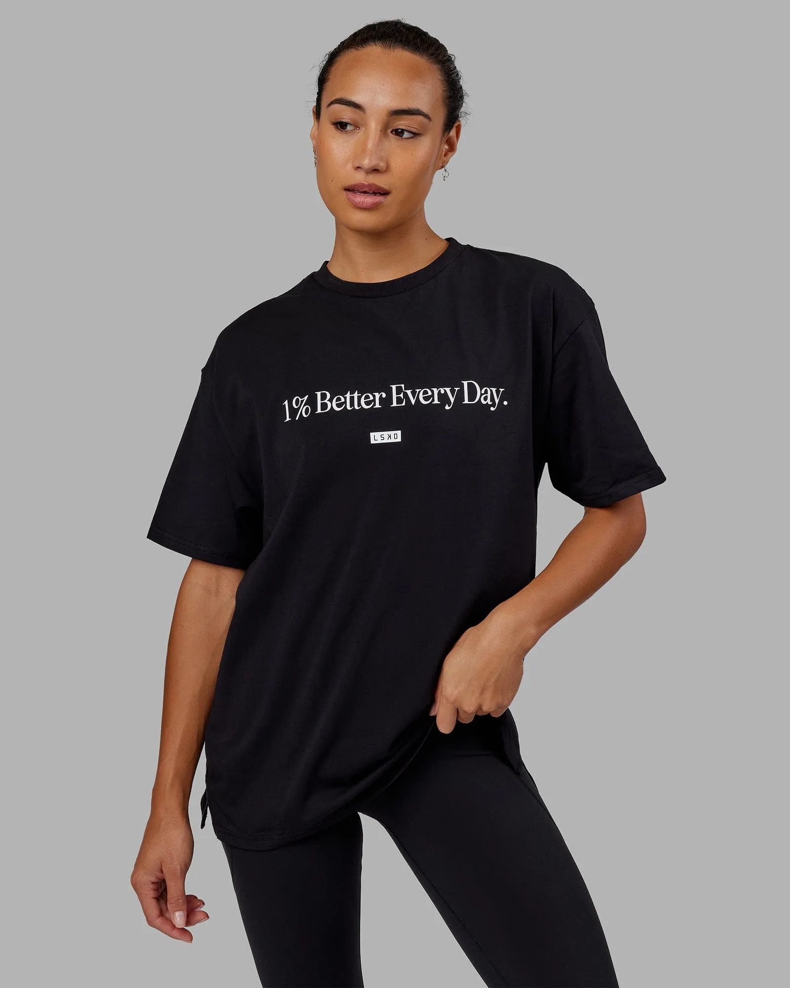 1% Better FLXCotton Tee Oversize - Black sold by LSKD product image thumbnail 4