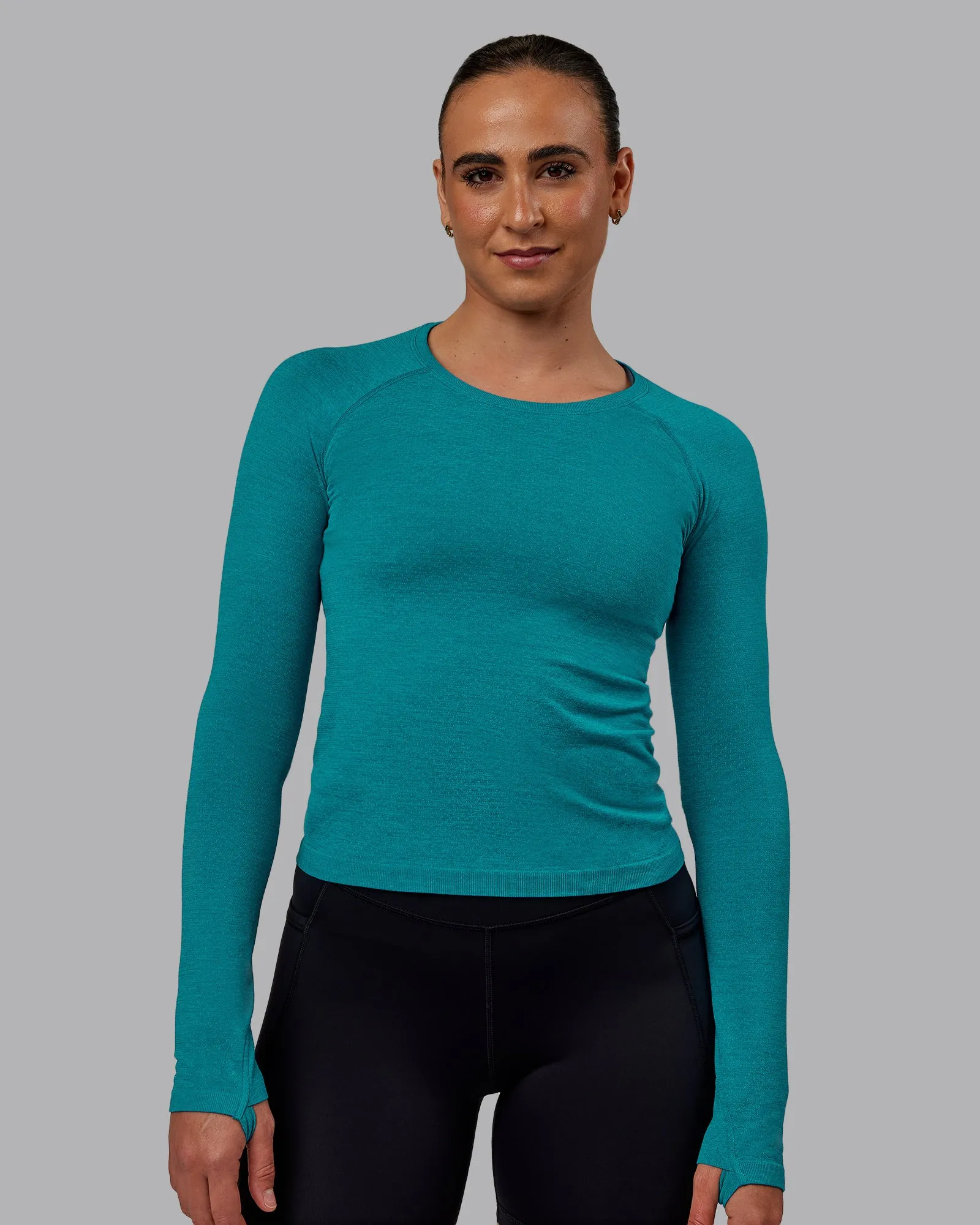 AeroFLX+ Seamless Long Sleeve Tee - Blue Bird Marl sold by LSKD product image thumbnail 2