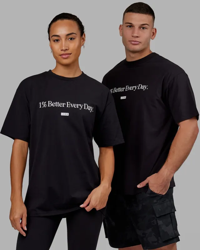 1% Better FLXCotton Tee Oversize - Black sold by LSKD