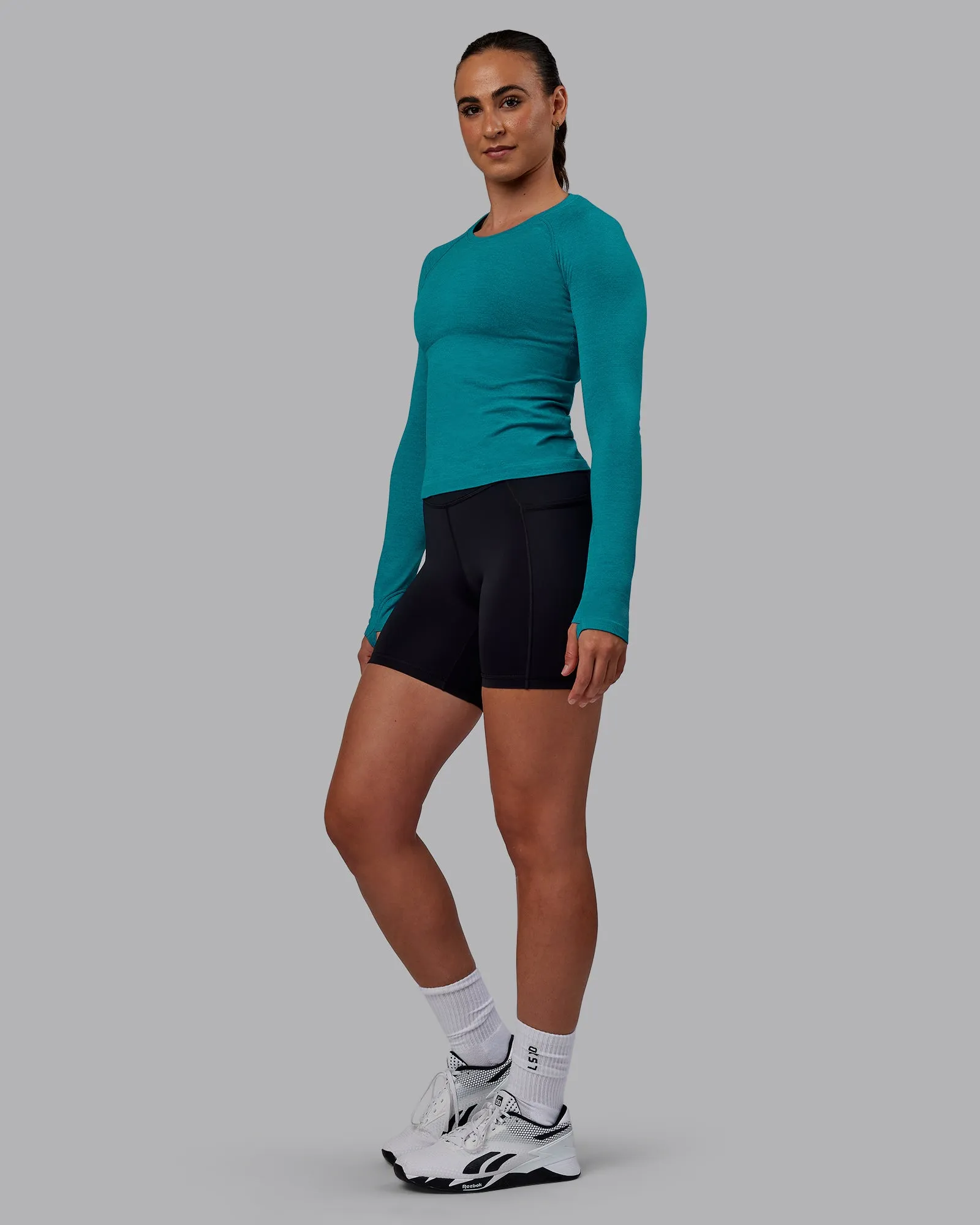 AeroFLX+ Seamless Long Sleeve Tee - Blue Bird Marl sold by LSKD product image thumbnail 4