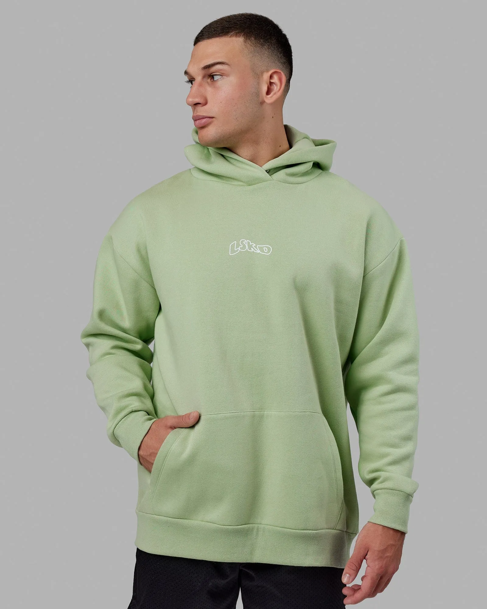 Unisex Mad Happy Hoodie Oversize - Green Fig sold by LSKD product image thumbnail 4