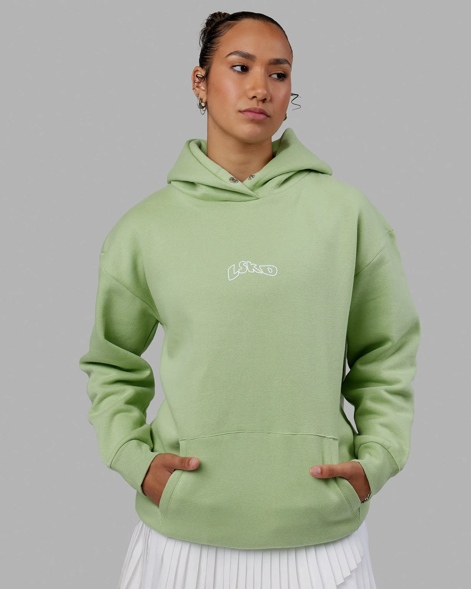 Unisex Mad Happy Hoodie Oversize - Green Fig sold by LSKD product image thumbnail 5