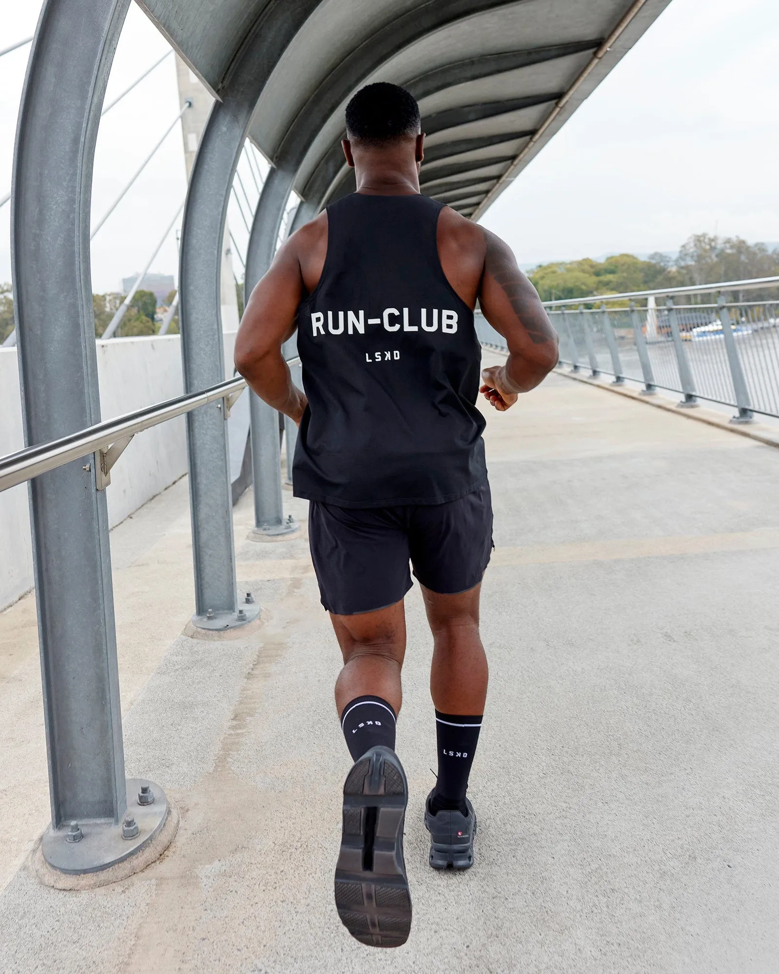 RUN–CLUB Performance Tank - Black sold by LSKD product image thumbnail 2