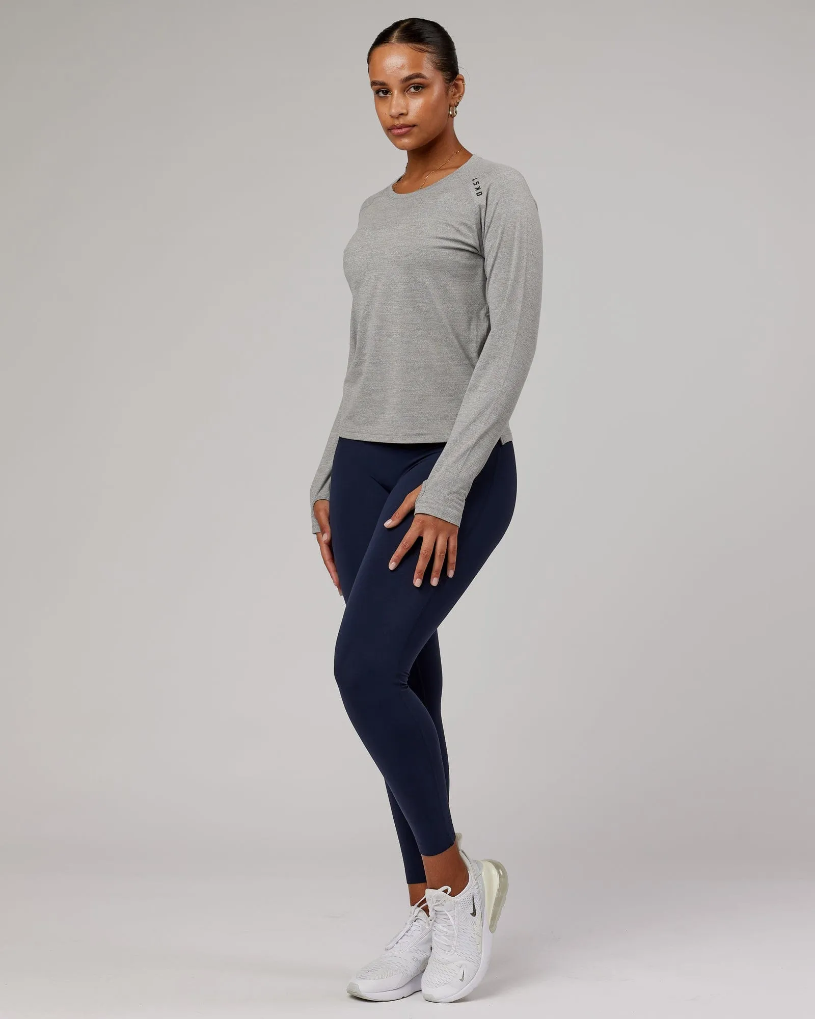 Perform VapourFLX LS Tee - Lt Grey Marl sold by LSKD product image thumbnail 4