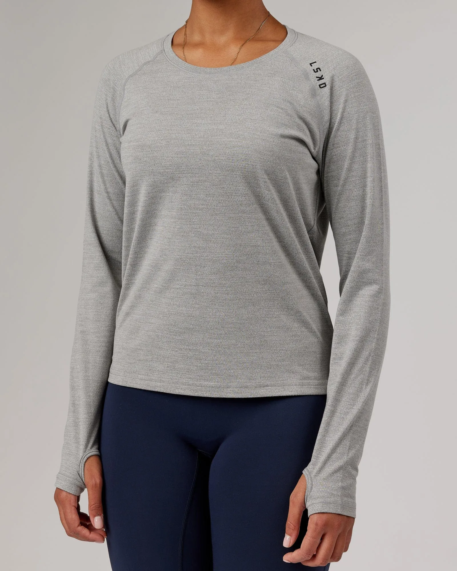 Perform VapourFLX LS Tee - Lt Grey Marl sold by LSKD product image thumbnail 5