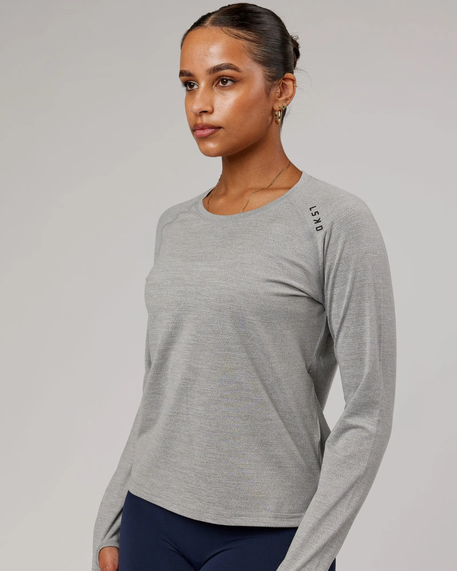 Perform VapourFLX LS Tee - Lt Grey Marl sold by LSKD