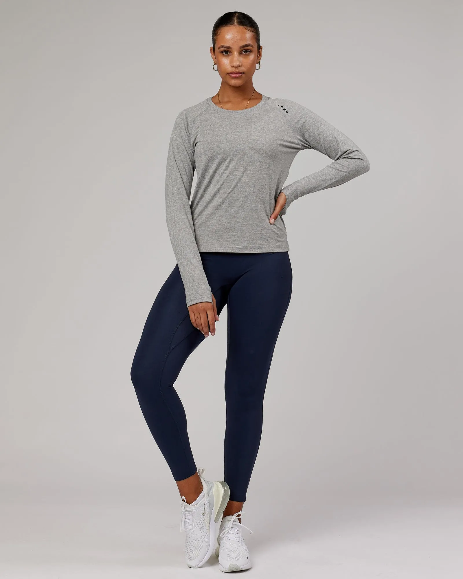 Perform VapourFLX LS Tee - Lt Grey Marl sold by LSKD product image thumbnail 3