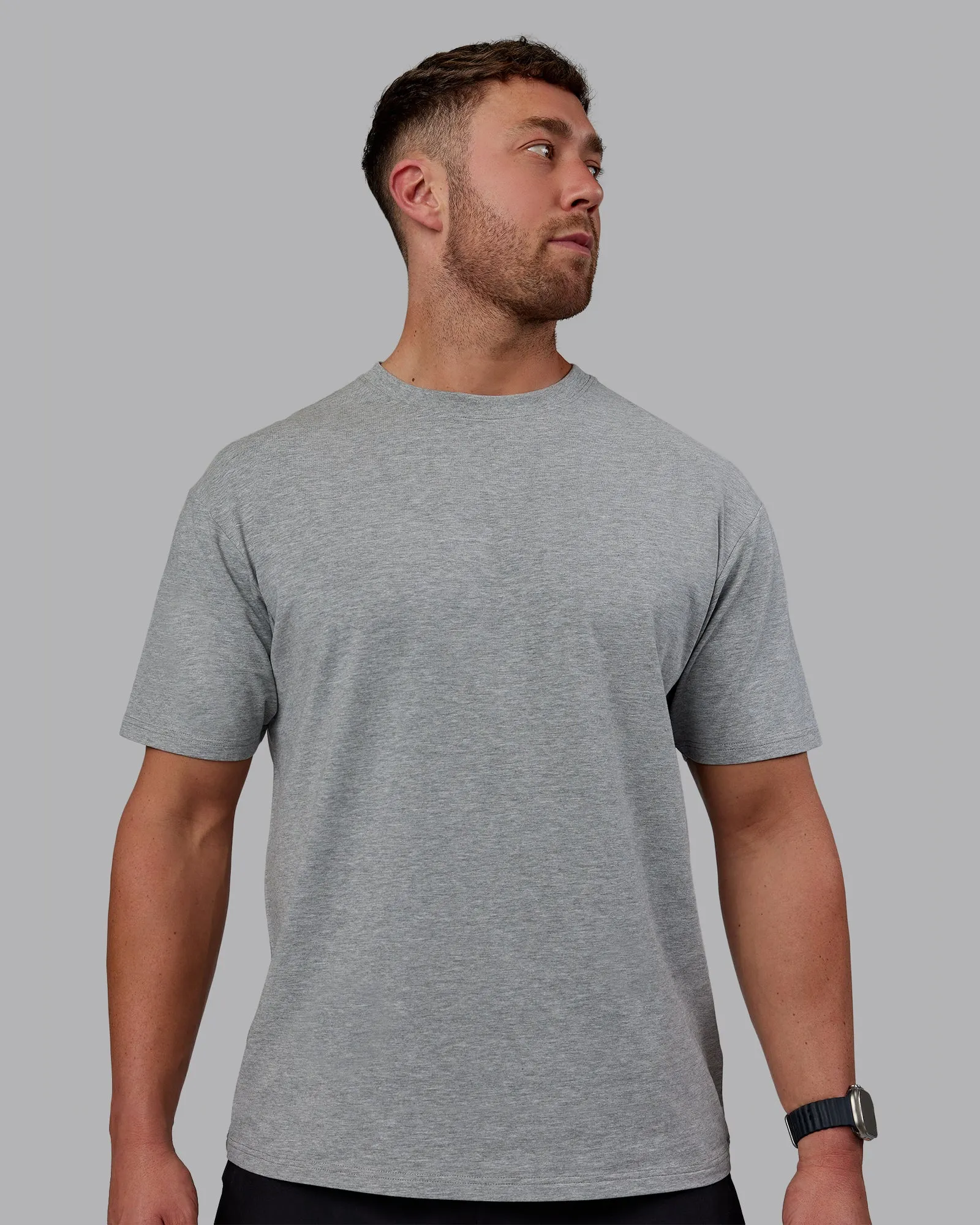 Love The Run FLXCotton Tee Oversize - Lt Grey Marl-Black sold by LSKD product image thumbnail 3