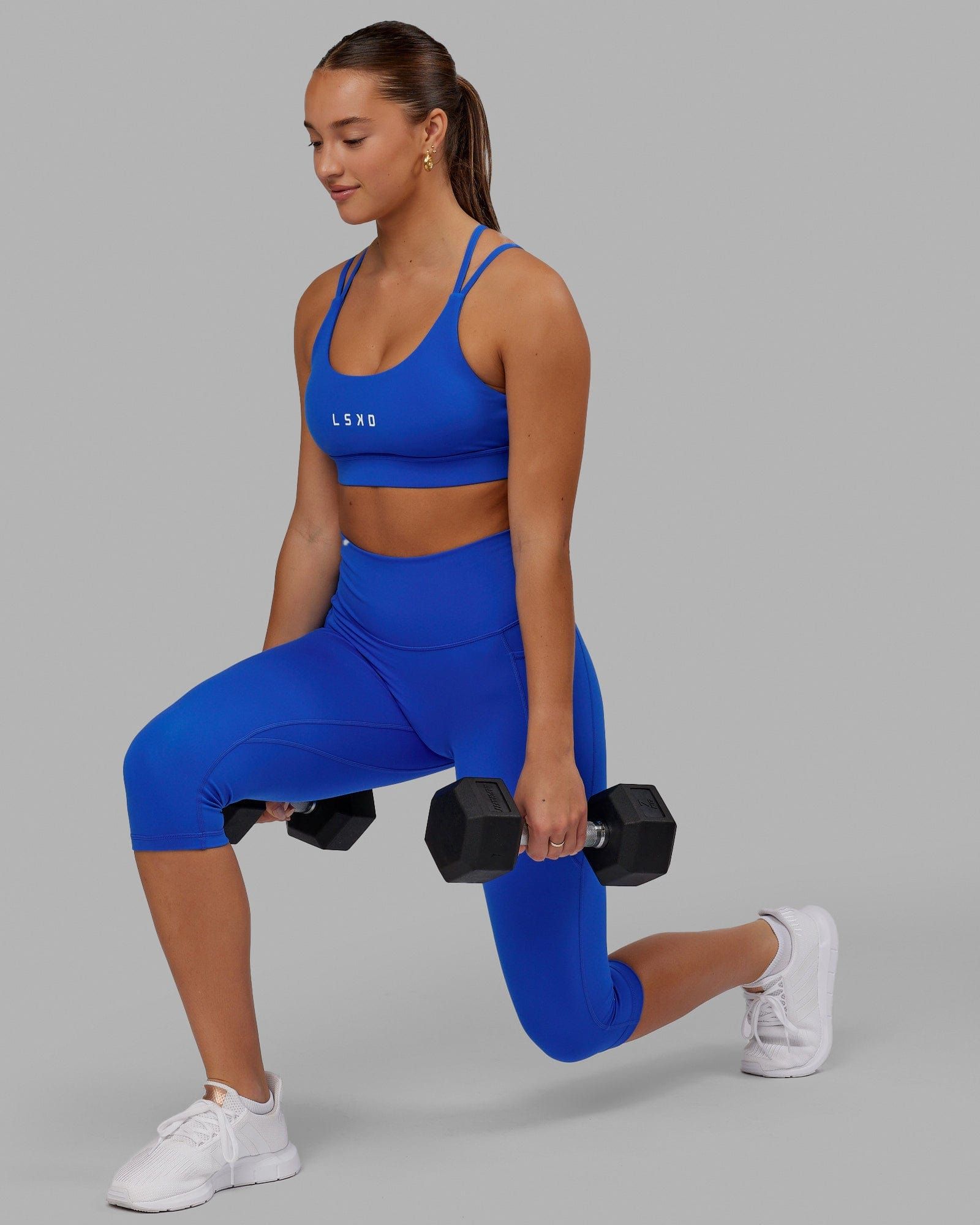 Fusion 3/4 Length Tights - Strong Blue sold by LSKD product image thumbnail 2