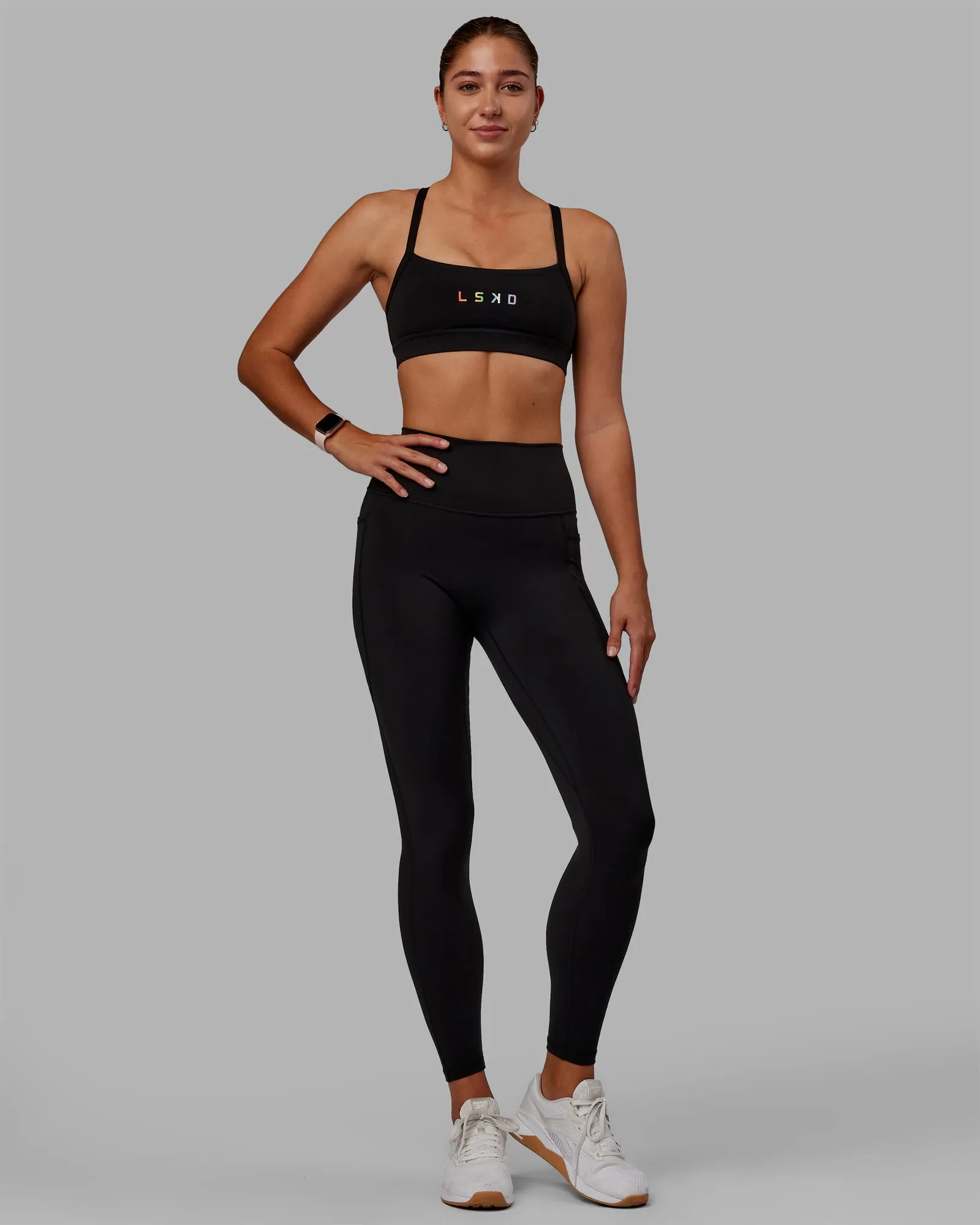Fusion Full Length Tights With Leg Logo - Pride-Black sold by LSKD product image thumbnail 2
