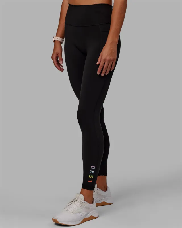 Fusion Full Length Tights With Leg Logo - Pride-Black sold by LSKD