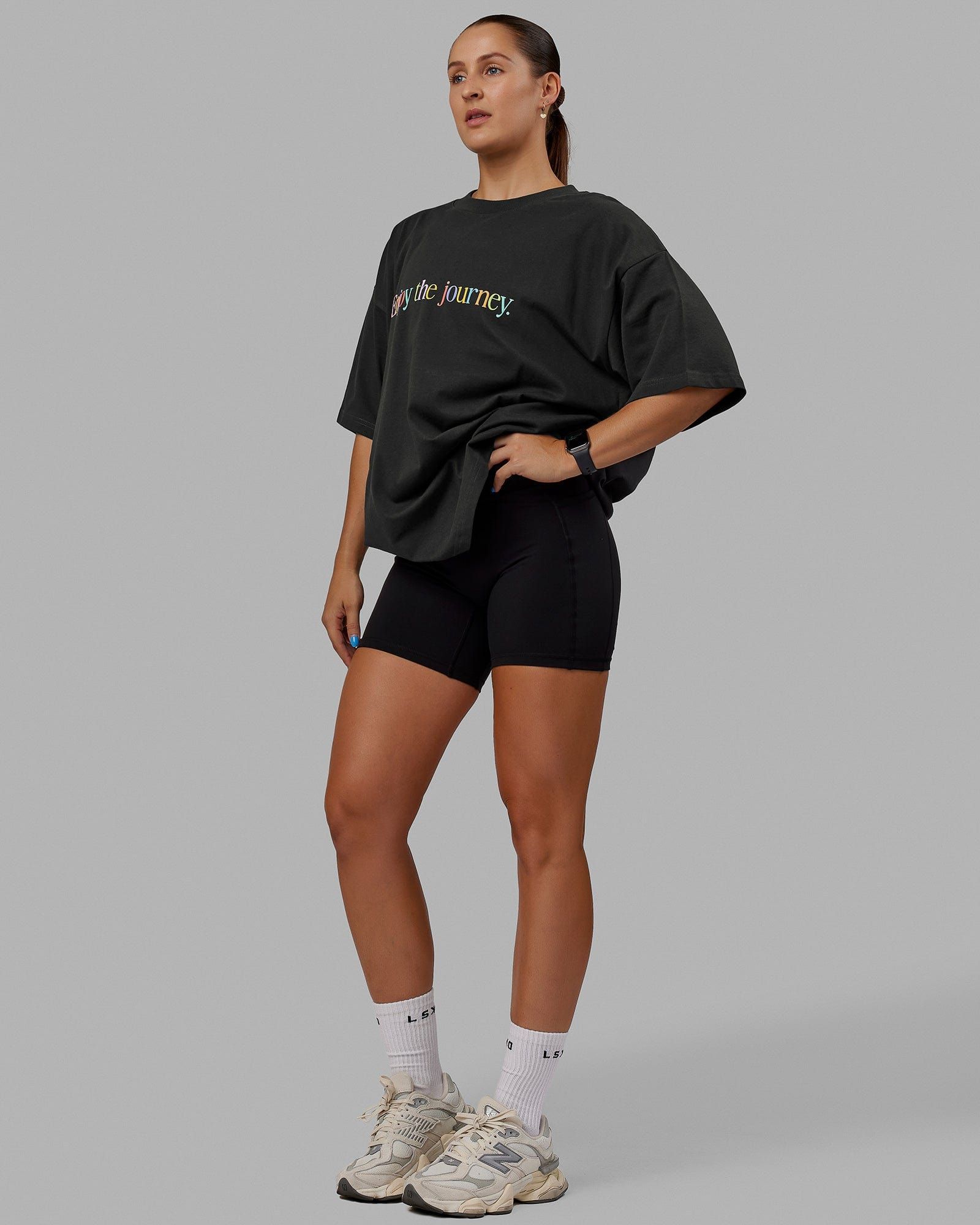 Unisex Enjoy The Journey Heavyweight Tee Oversize - Pirate Black-Multi sold by LSKD product image thumbnail 5