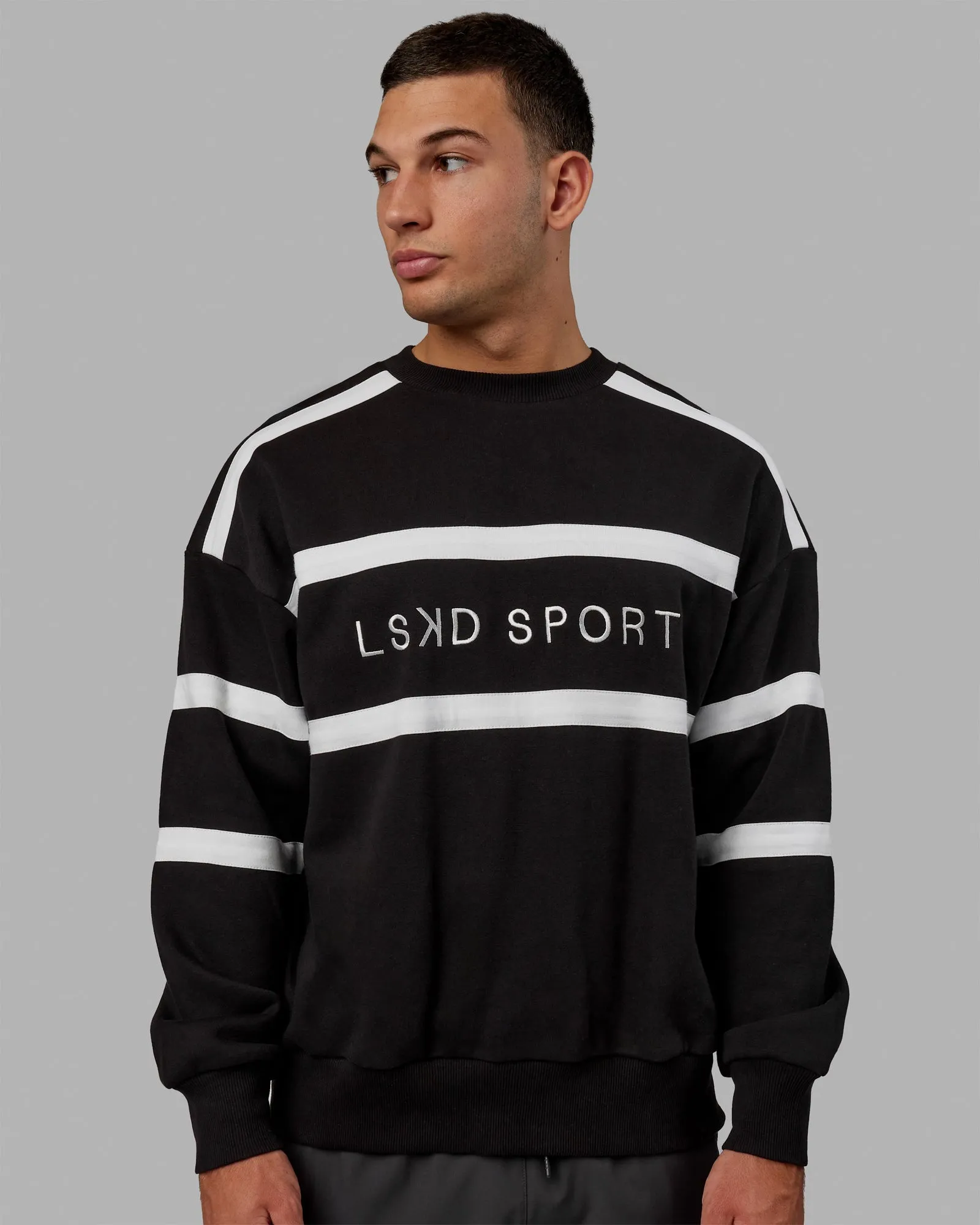 Unisex Collateral Sweater Oversize - Black-White sold by LSKD product image thumbnail 2