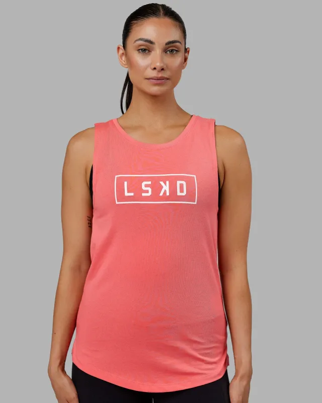 Luna Tank - Coral-White sold by LSKD