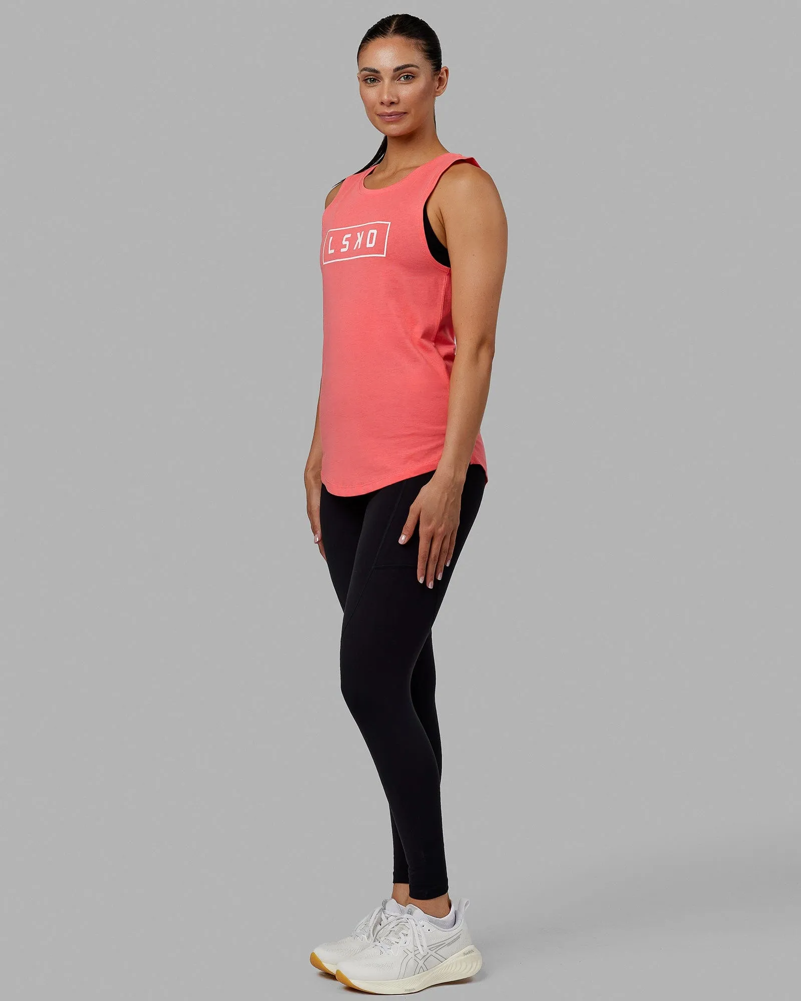 Luna Tank - Coral-White sold by LSKD product image thumbnail 2