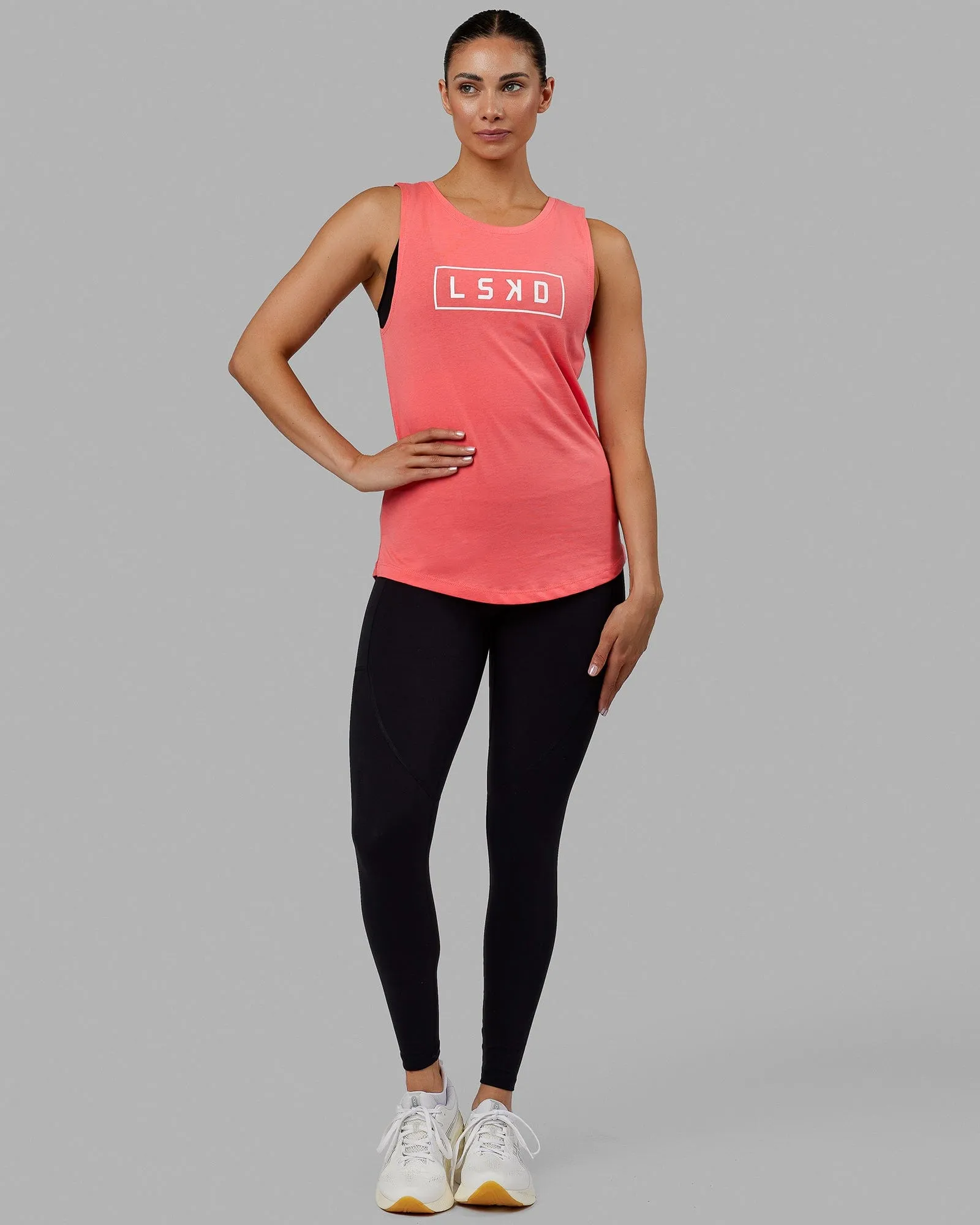 Luna Tank - Coral-White sold by LSKD product image thumbnail 5
