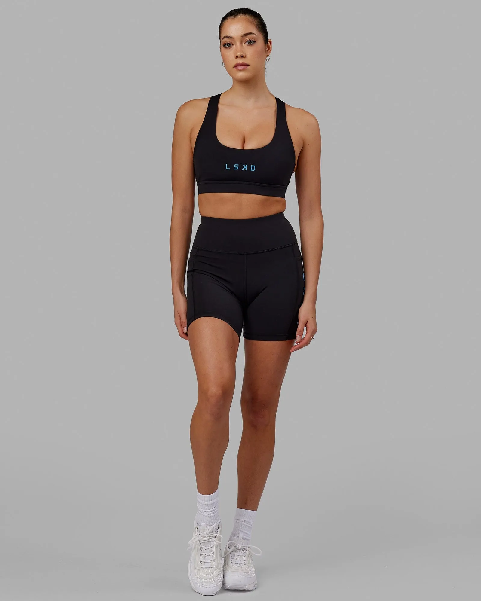 Rep Mid Short Tight - Black-Azure Blue sold by LSKD product image thumbnail 3